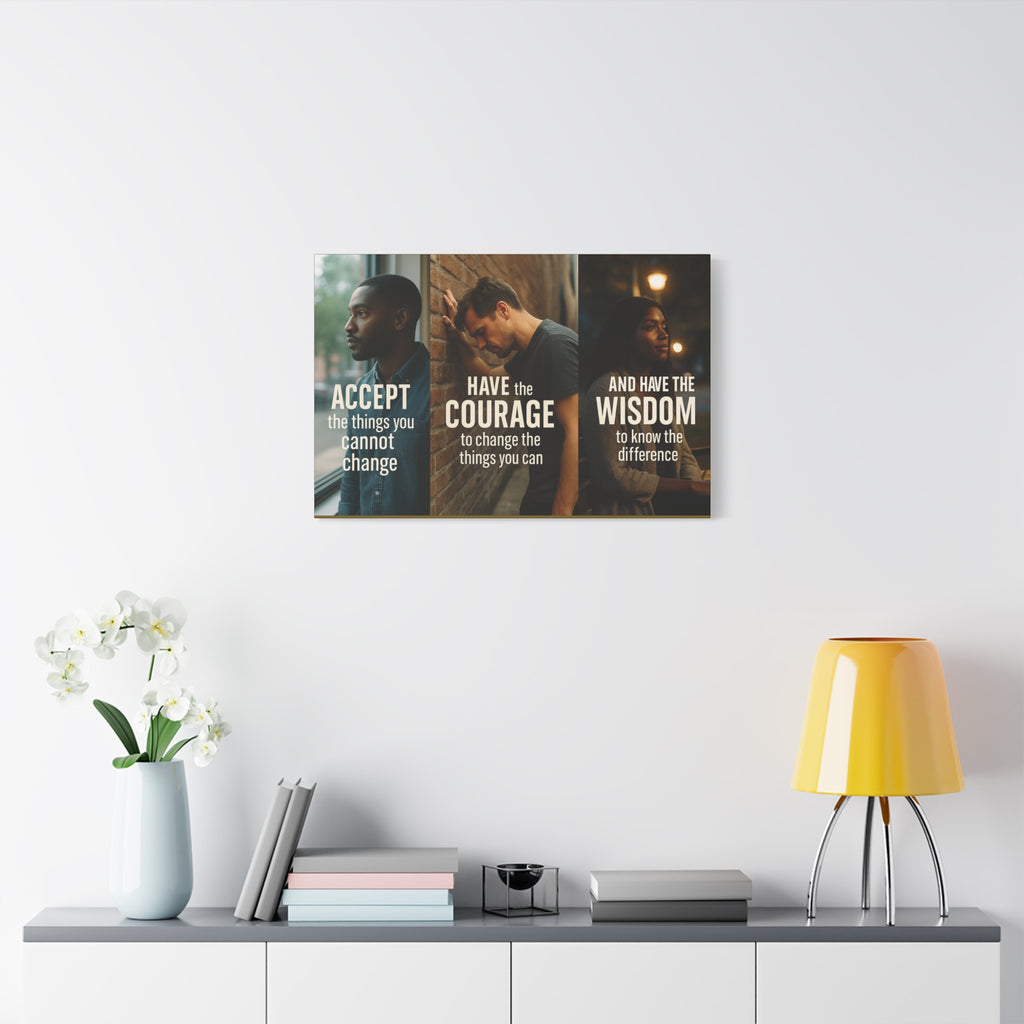Serenity Prayer Canvas Art – Accept Courage Wisdom Stretched Matte Wall Decor