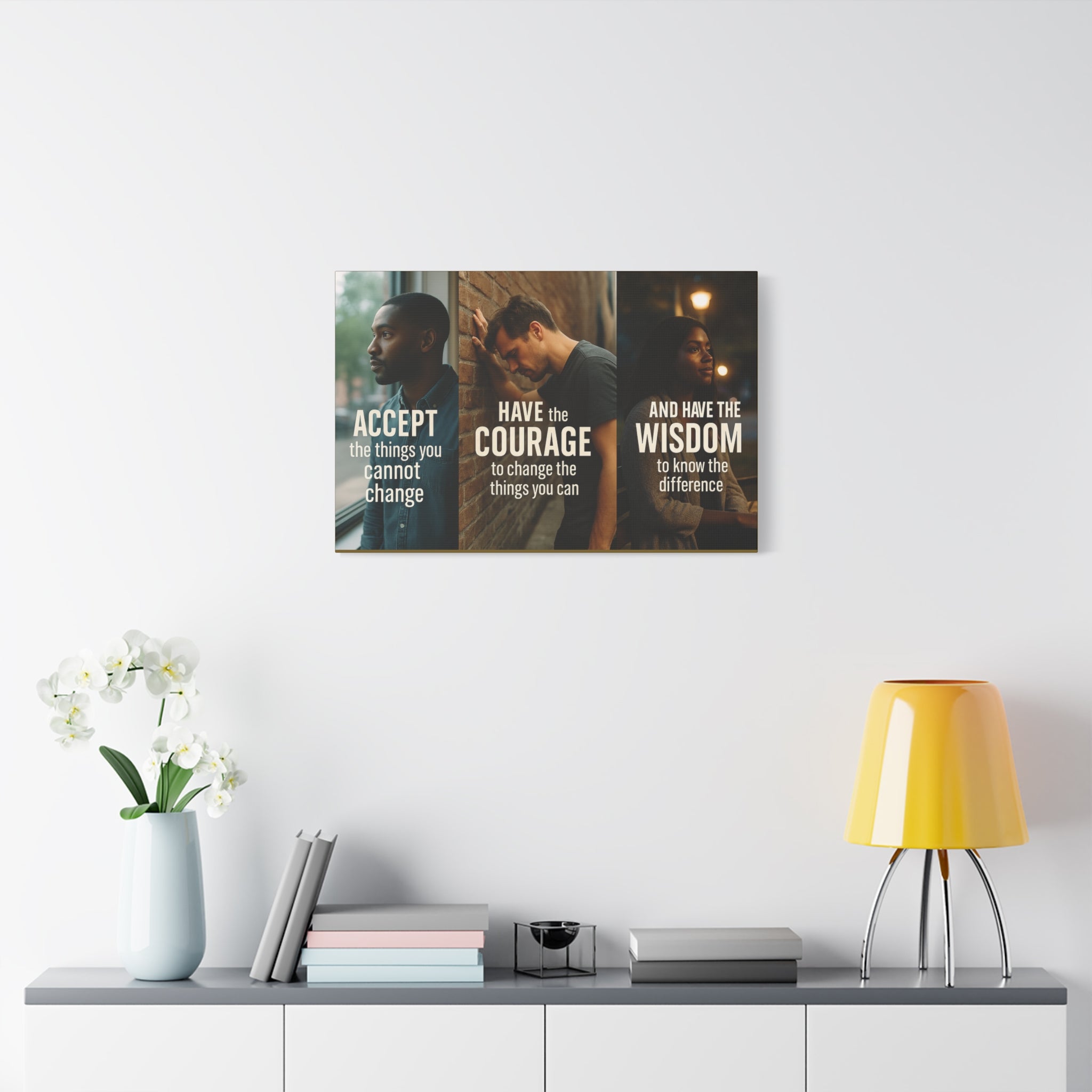 Serenity Prayer Canvas Art – Accept Courage Wisdom Stretched Matte Wall Decor
