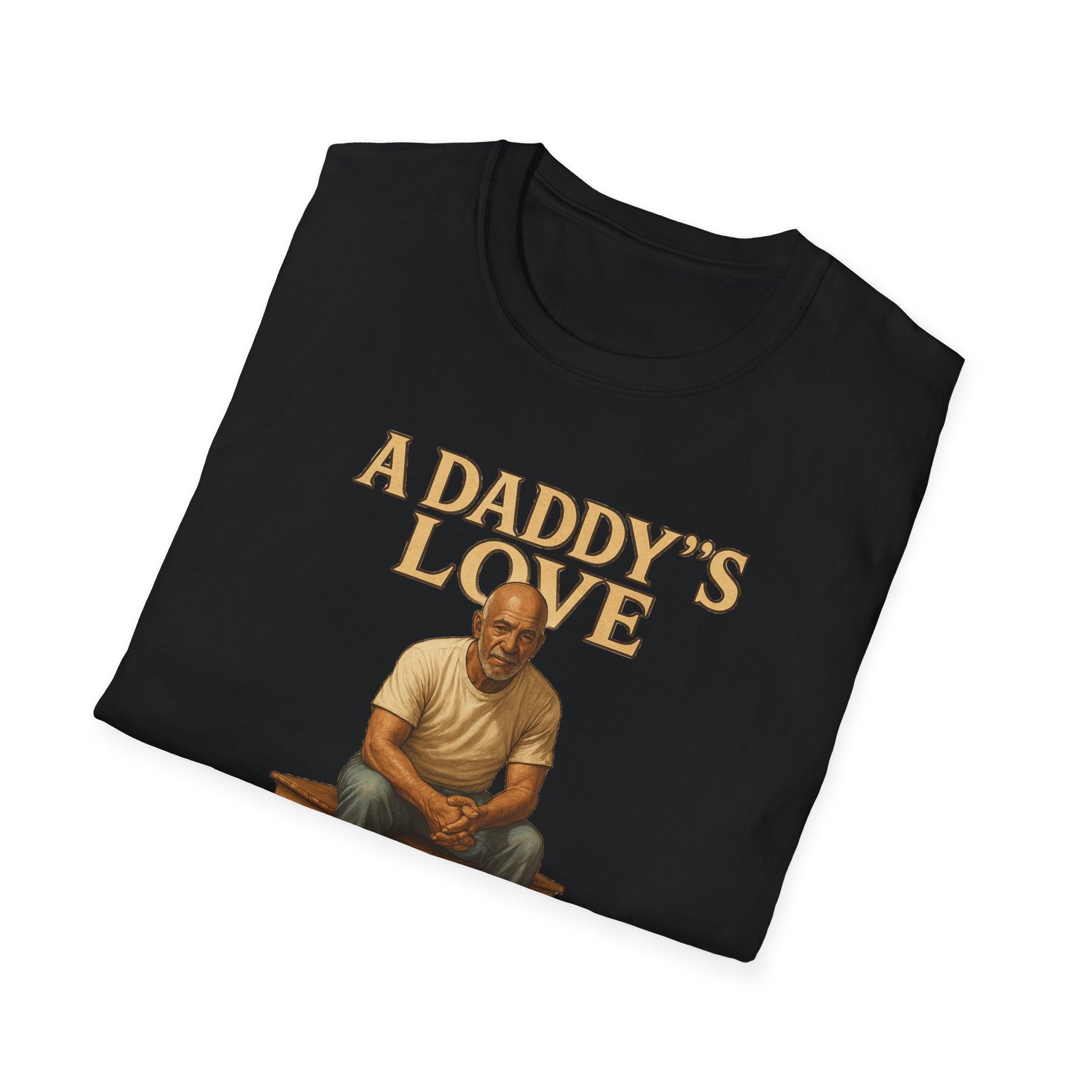 Daddy's Love T-Shirt – Vintage Dad Sitting on Books Father’s Day Tee