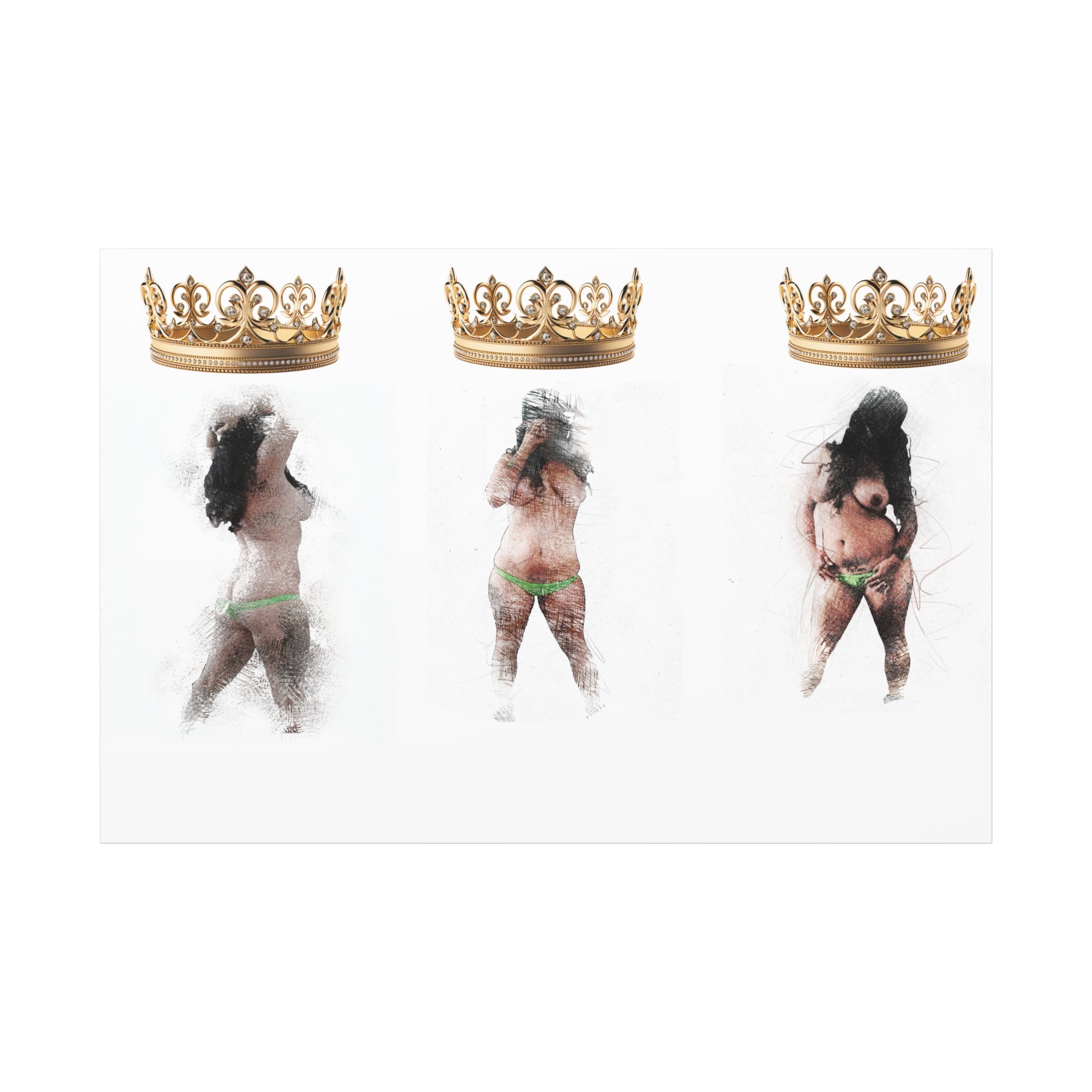 Queen Energy Canvas Print – Empowering Female Figure Art Stretched Matte