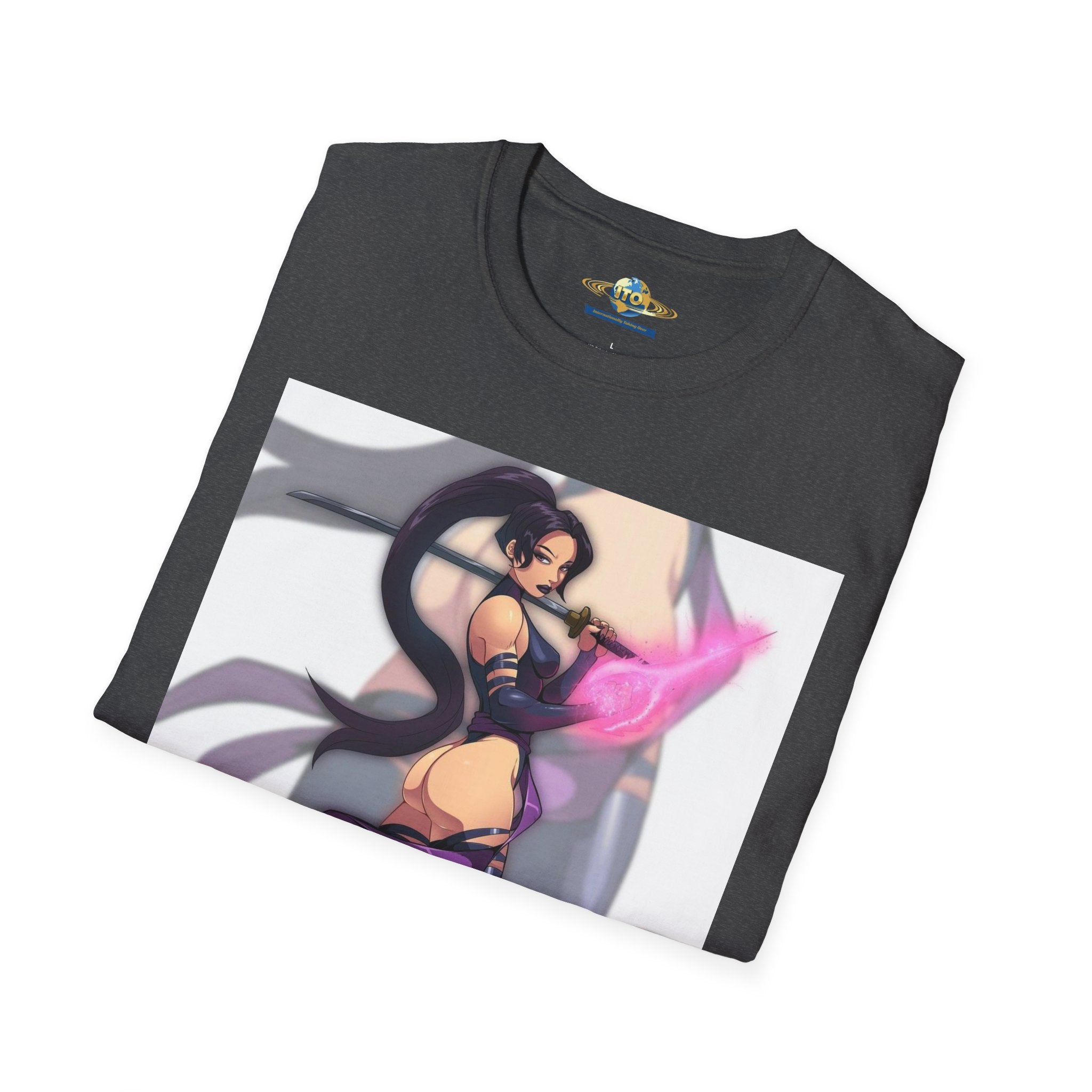 Anime Sorceress Graphic T-Shirt — Pink Energy Mage Illustration