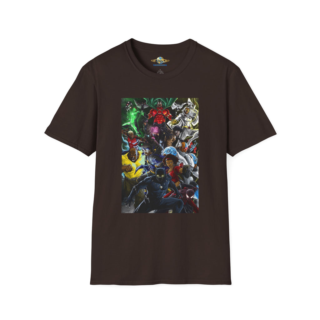 Anime Mecha Heroes T‑Shirt — Retro Sci‑Fi Robot Battle Graphic Tee
