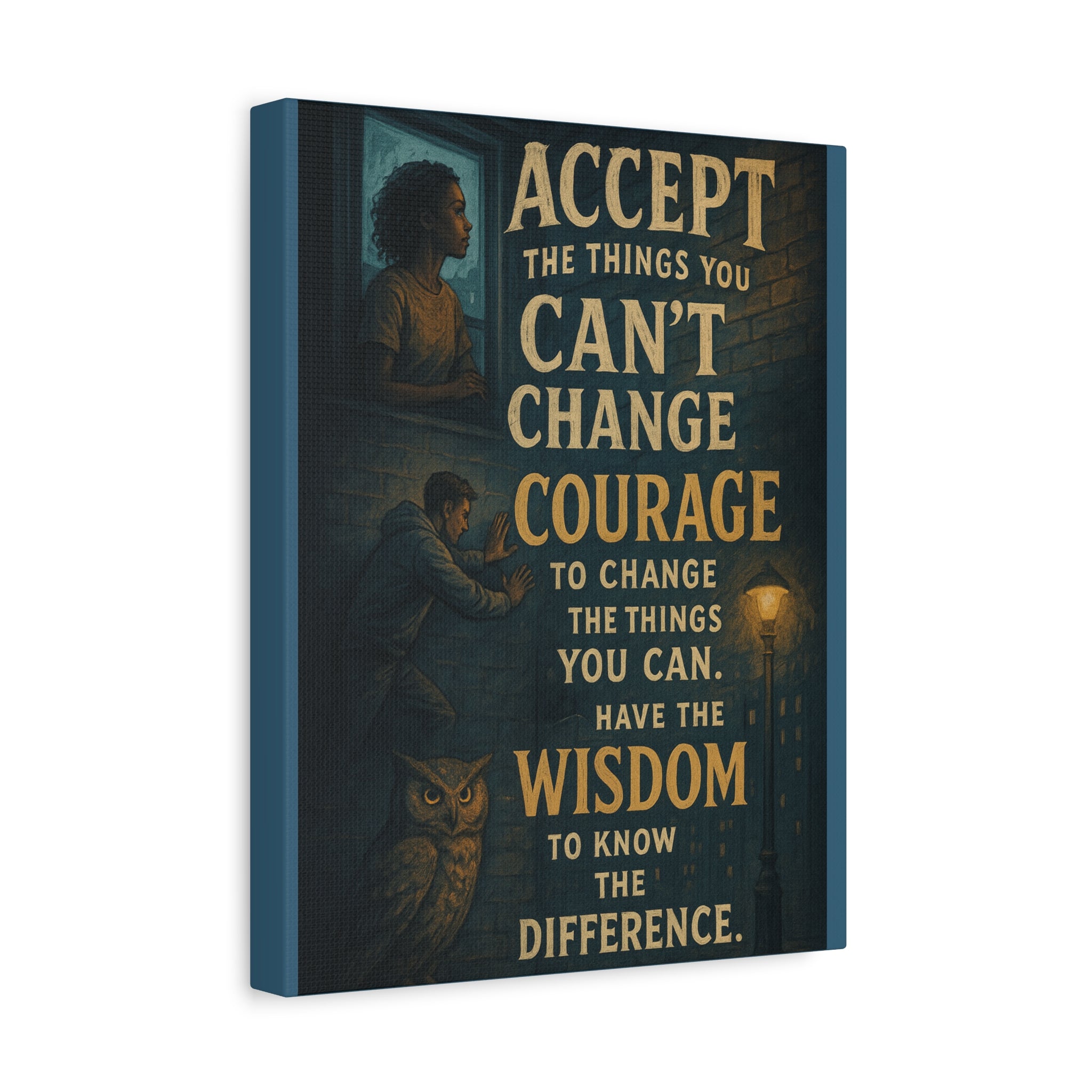 Serenity Prayer Canvas Wall Art — "Accept the Things You Can't Change" Inspirational Matte Stretched Canvas