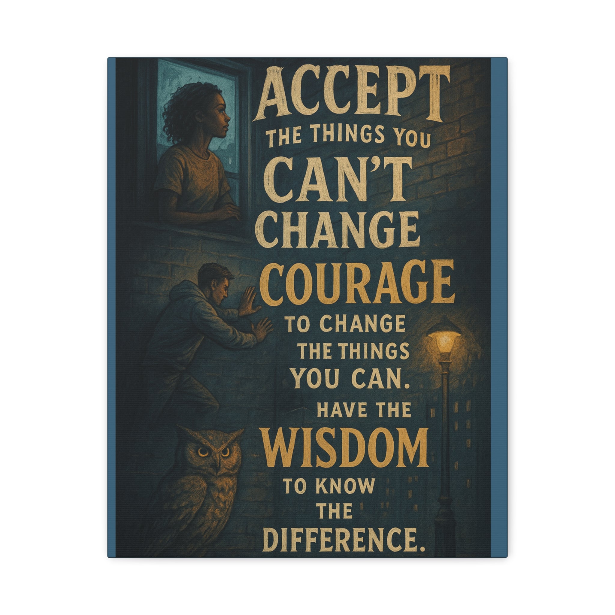 Serenity Prayer Canvas Wall Art — "Accept the Things You Can't Change" Inspirational Matte Stretched Canvas