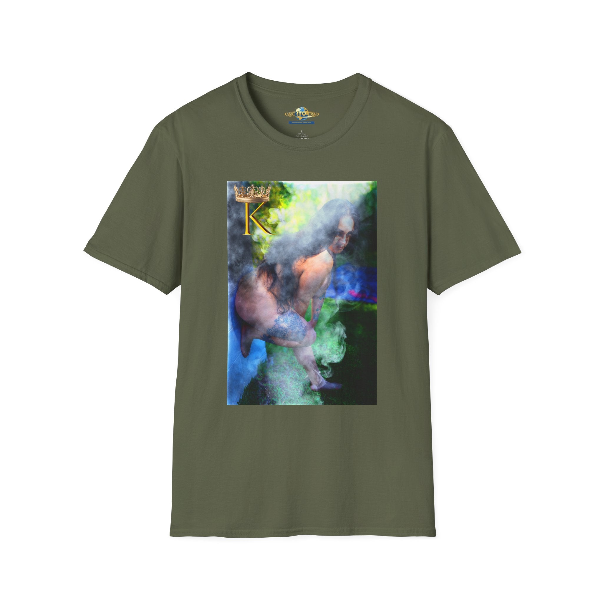 Surreal Smoke Portrait T-Shirt — Ethereal Figure Art Tee