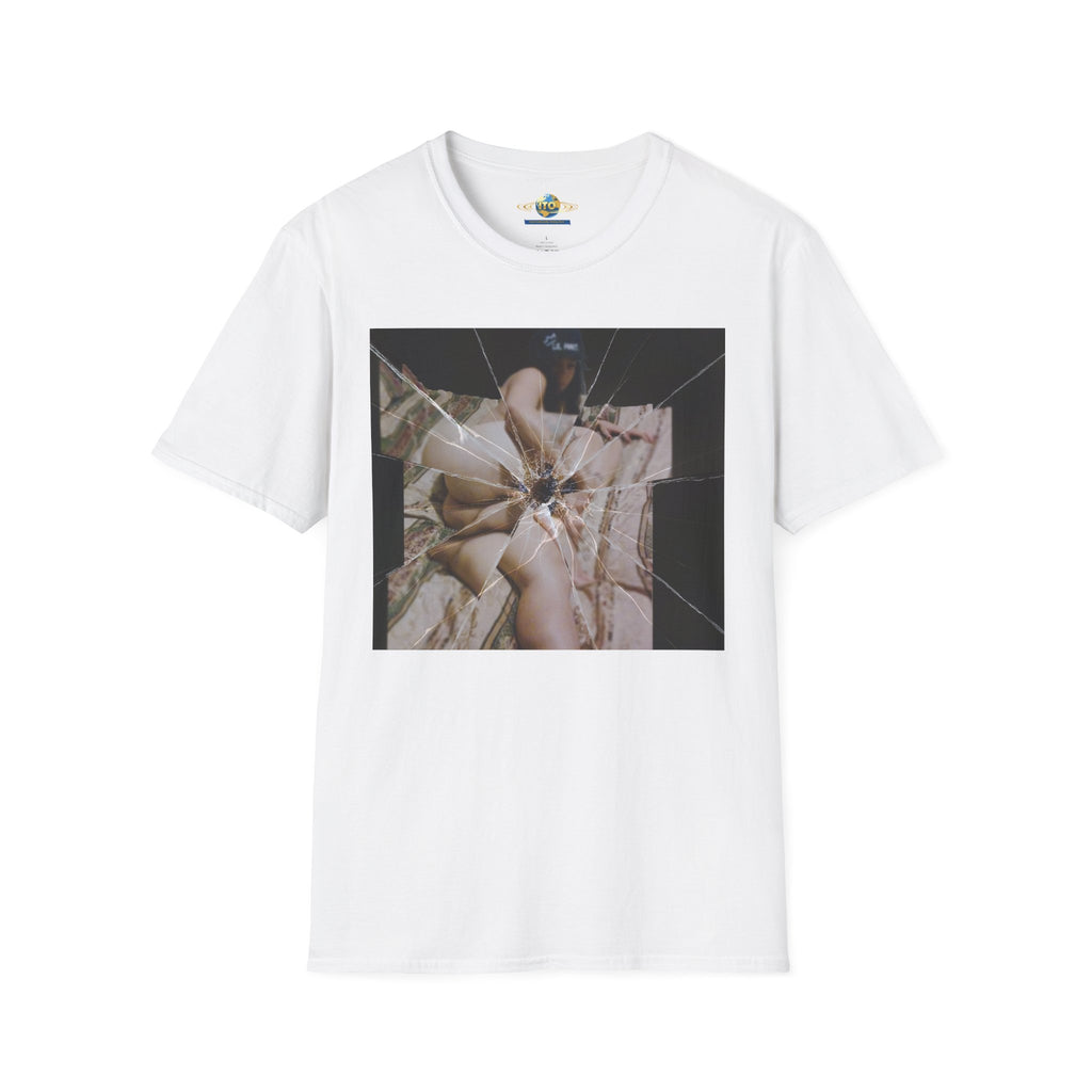 Shattered Mirror Photo Tee — Artistic Fragmented Portrait T-Shirt