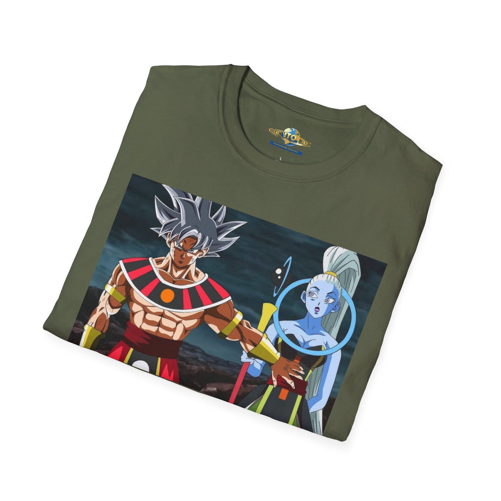 Anime God Duo T-Shirt — Fiery Saiyan & Divine Companion Graphic Tee