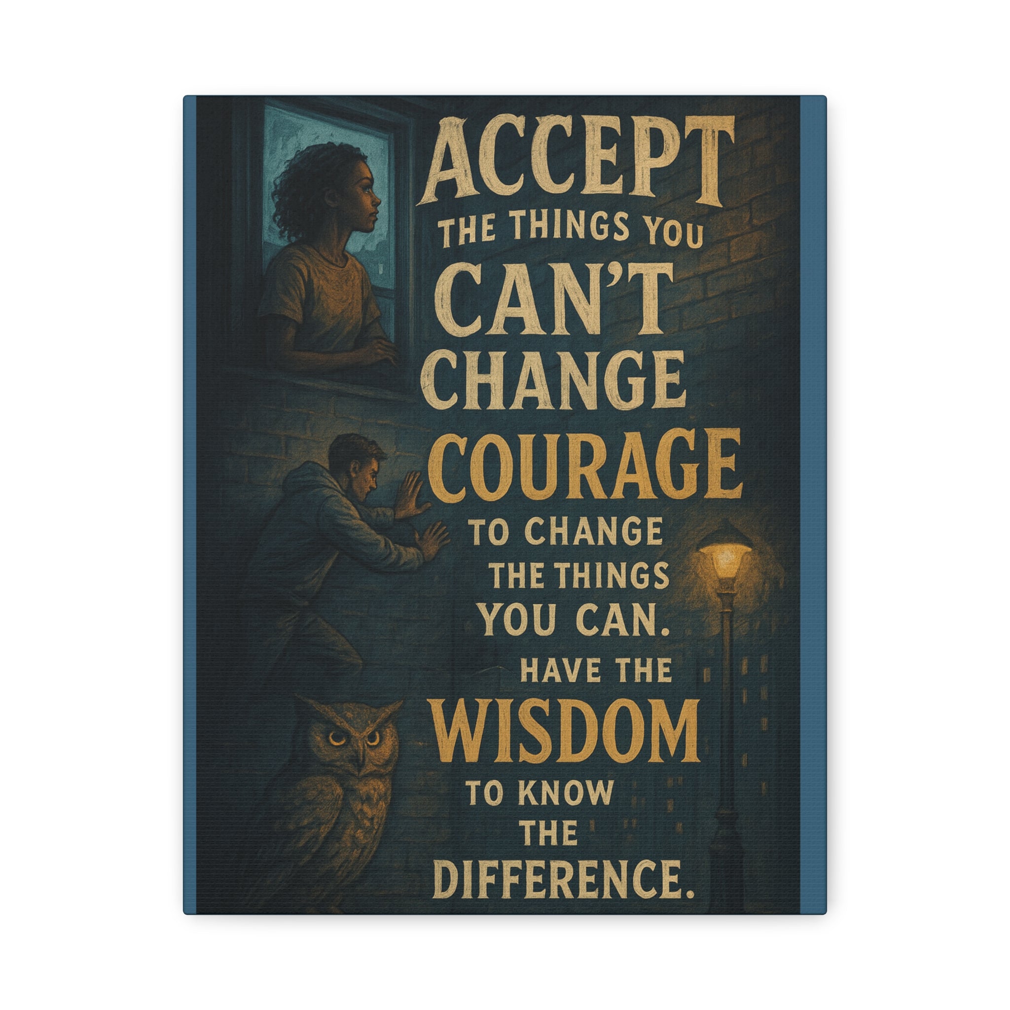 Serenity Prayer Canvas Wall Art — "Accept the Things You Can't Change" Inspirational Matte Stretched Canvas