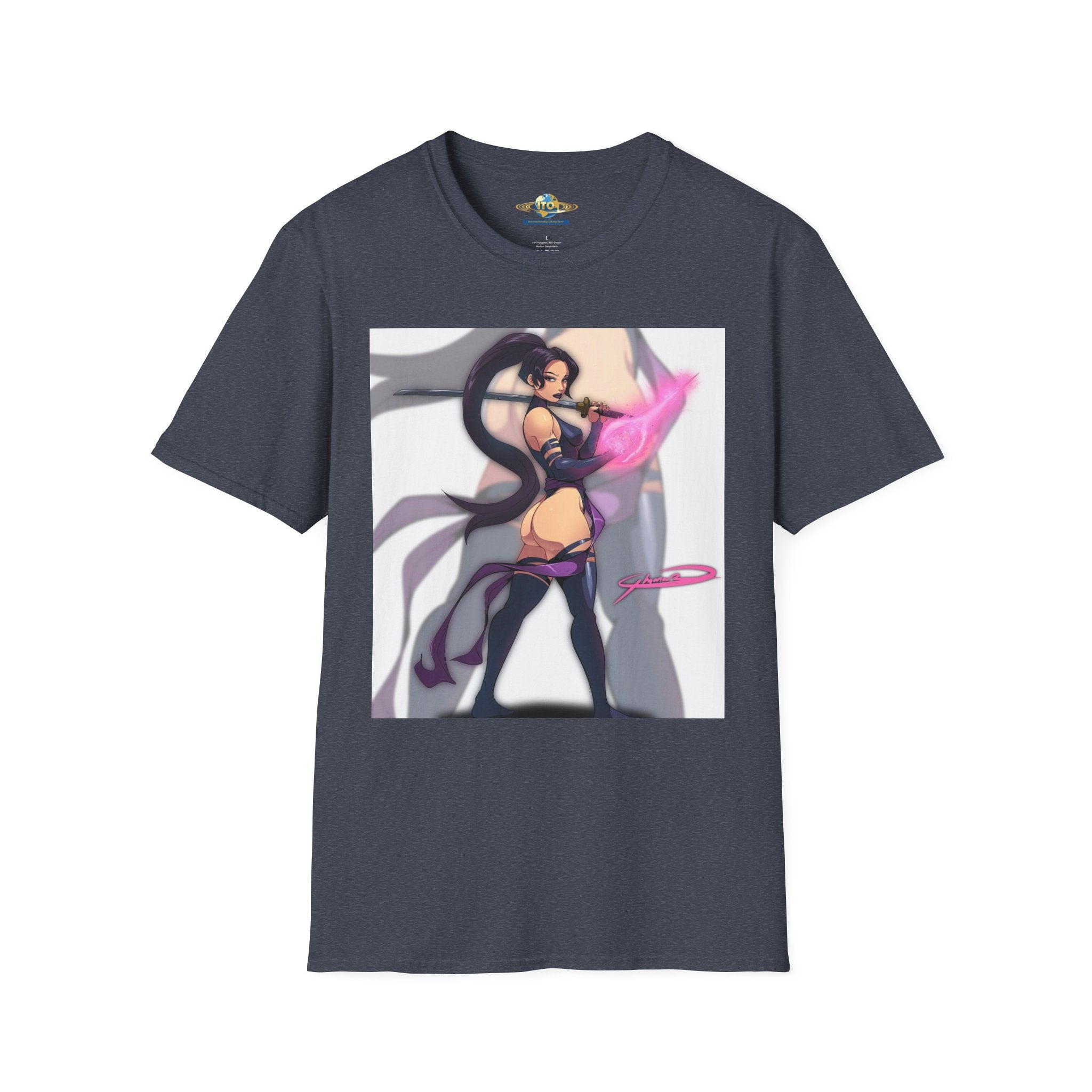 Anime Sorceress Graphic T-Shirt — Pink Energy Mage Illustration