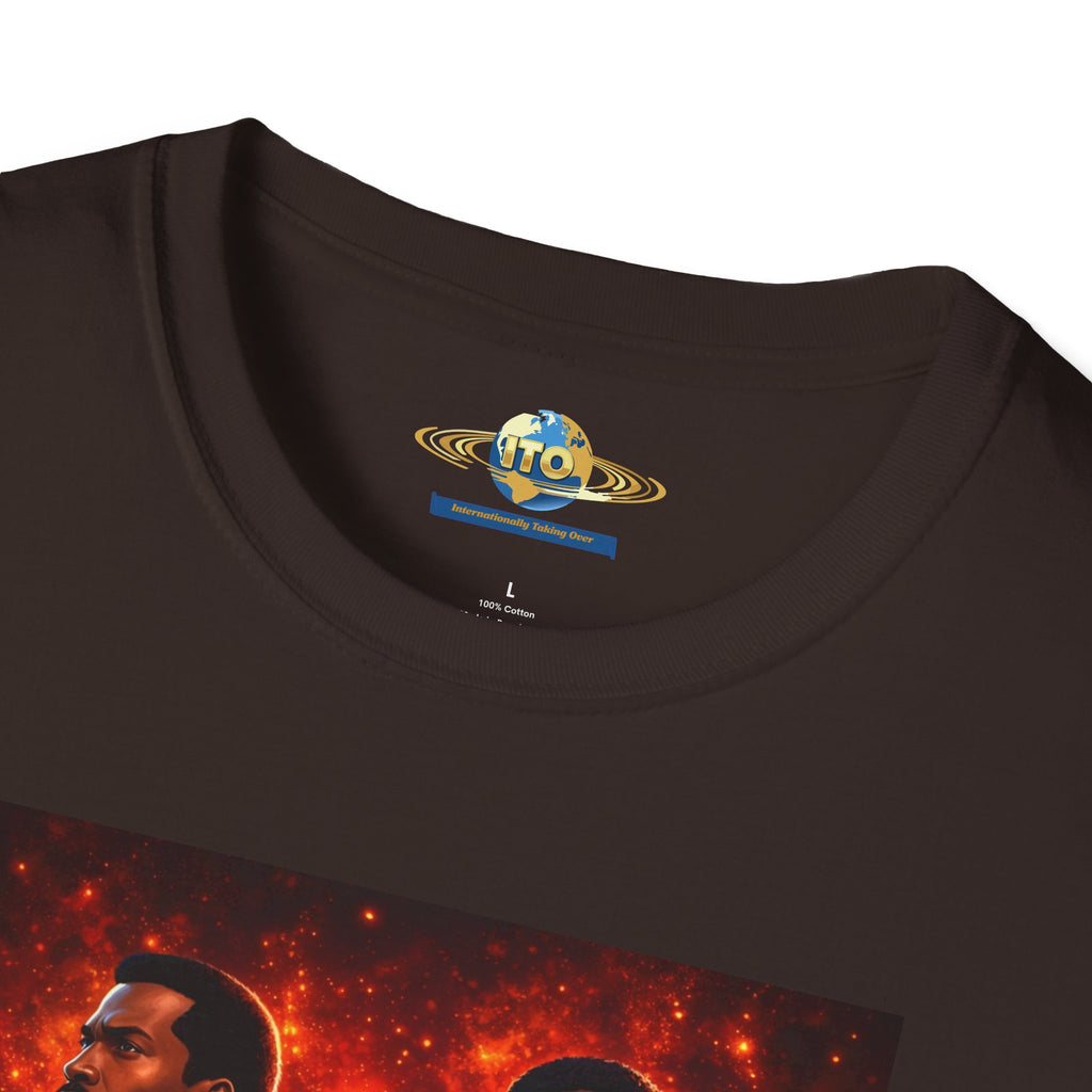 Champion vs Challenger Sci‑Fi Graphic T‑Shirt — Retro Space Emblem Poster