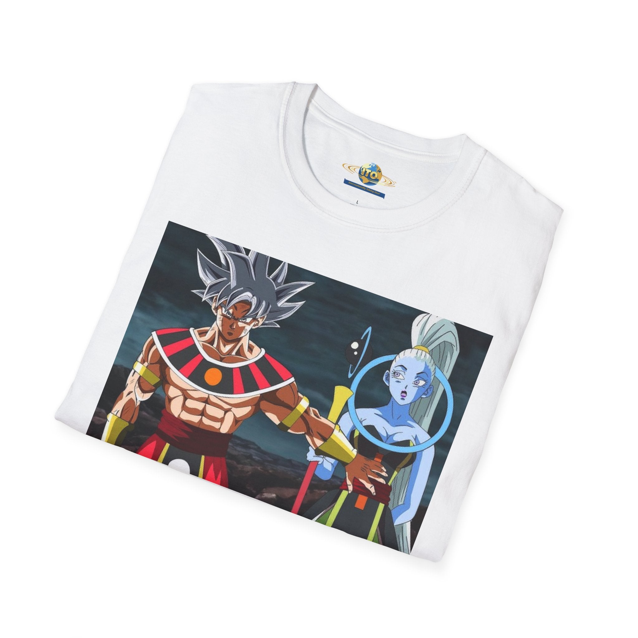 Anime God Duo T-Shirt — Fiery Saiyan & Divine Companion Graphic Tee
