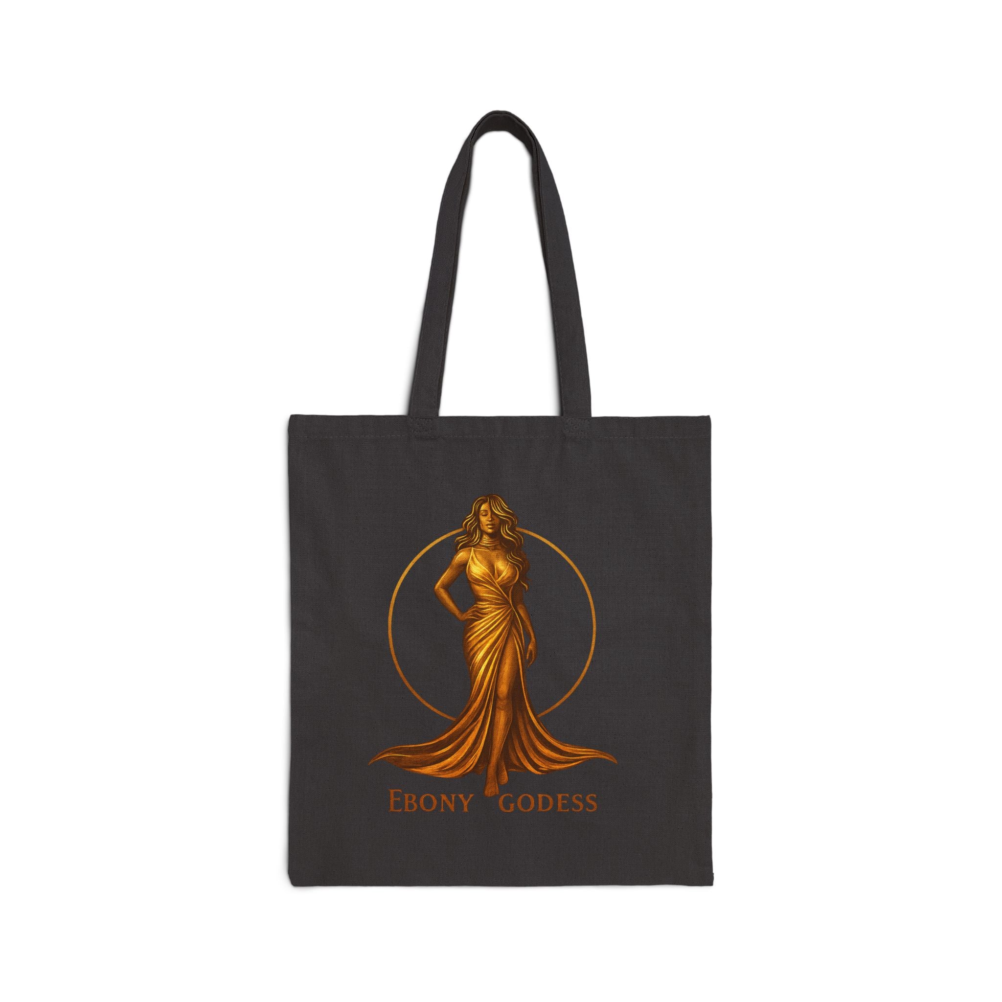 Ebony Goddess Canvas Tote Bag — Elegant Black Woman Art Grocery & Everyday Tote