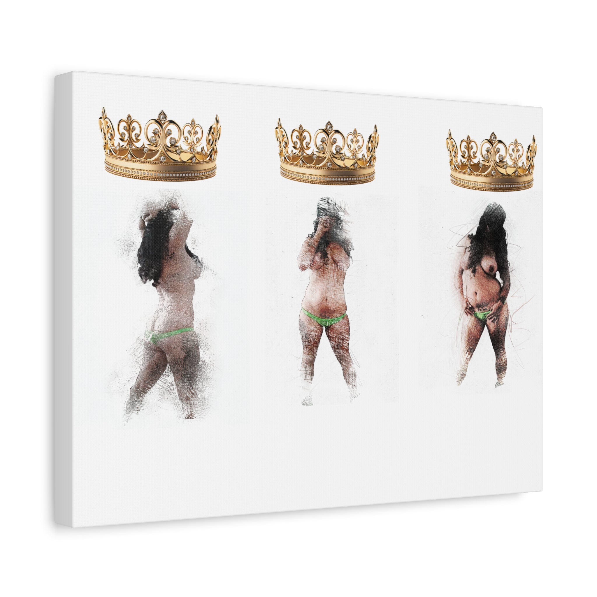 Queen Energy Canvas Print – Empowering Female Figure Art Stretched Matte
