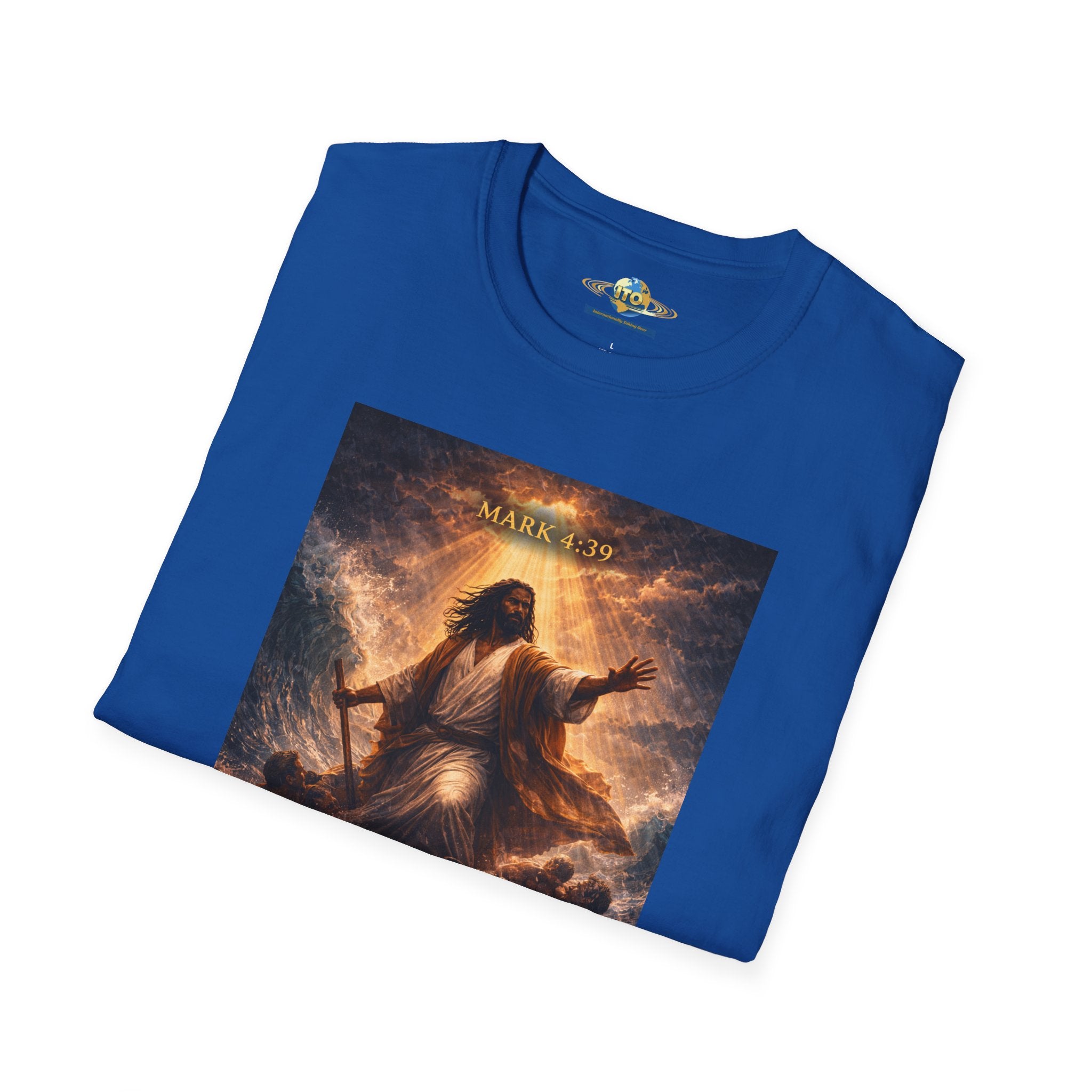 Jesus Calming the Storm T-Shirt — "Peace Be Still" Christian Faith Tee