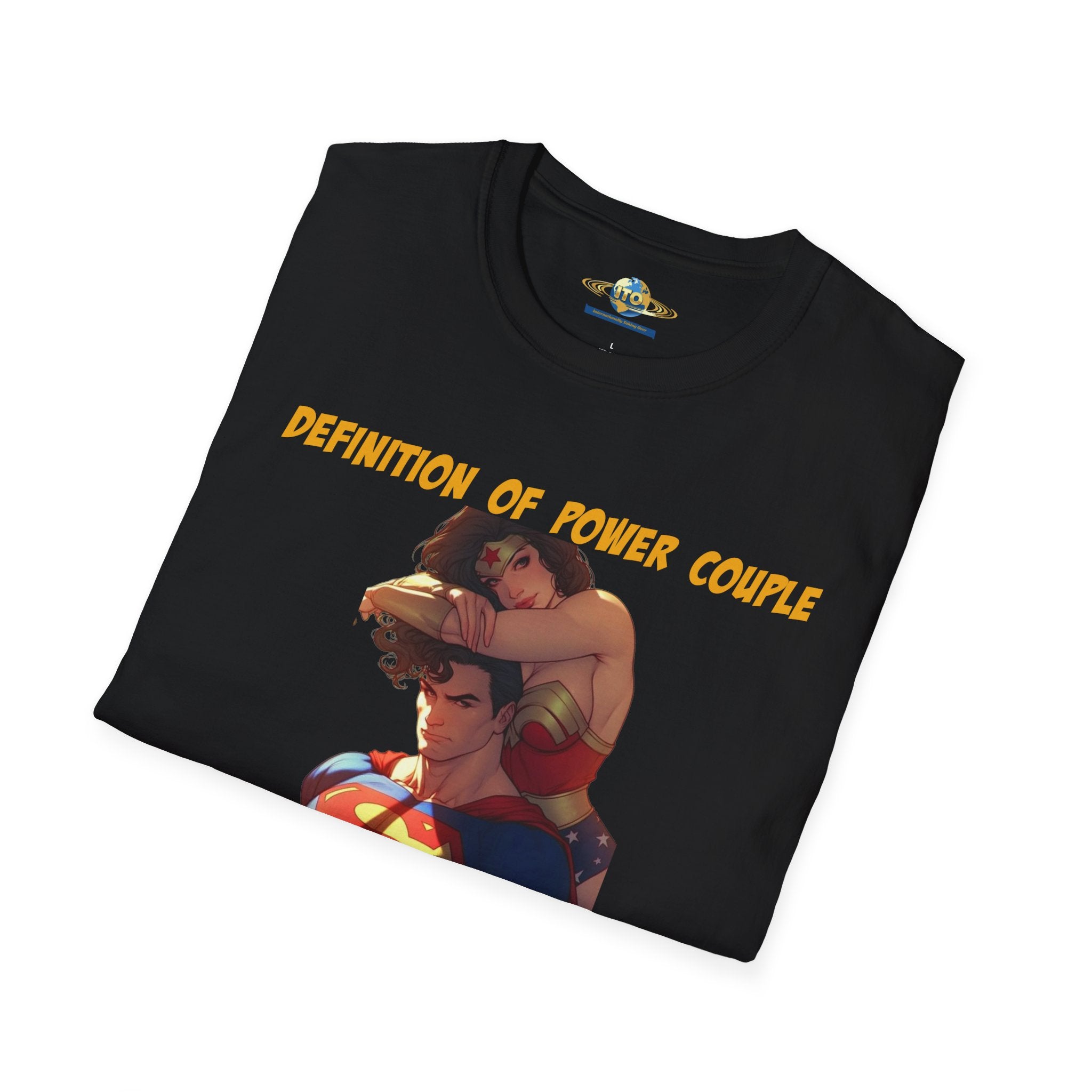 Power Couple Graphic T‑Shirt — 'Definition of Power Couple' Superhero Love Tee