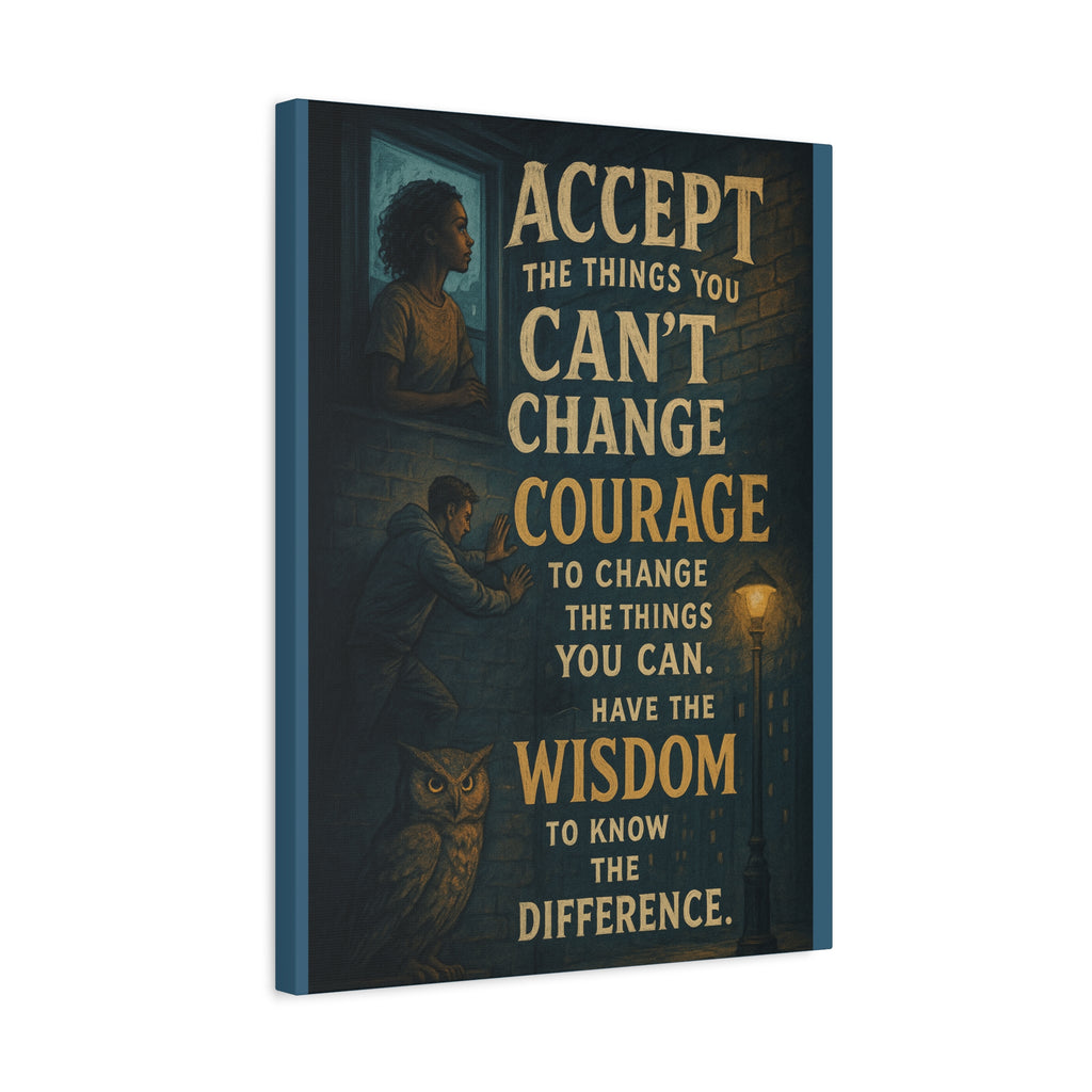 Serenity Prayer Canvas Wall Art — "Accept the Things You Can't Change" Inspirational Matte Stretched Canvas