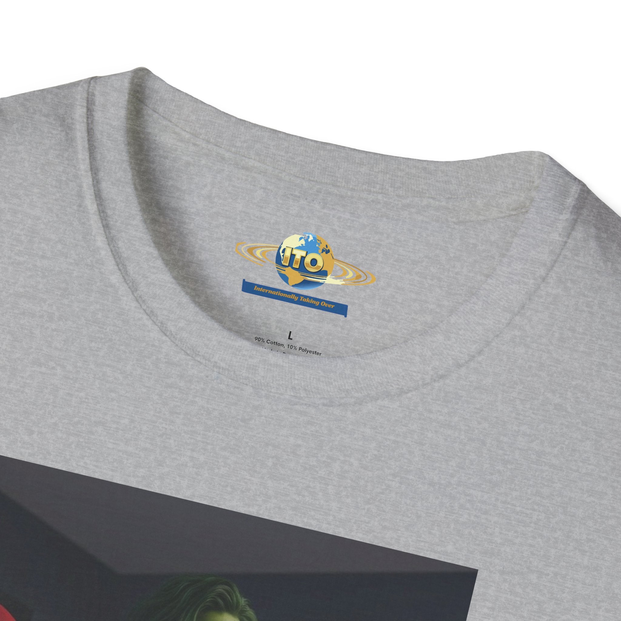 Graphic T‑Shirt — Retro Noir Scene with Green-Hued Woman and Red Figure
