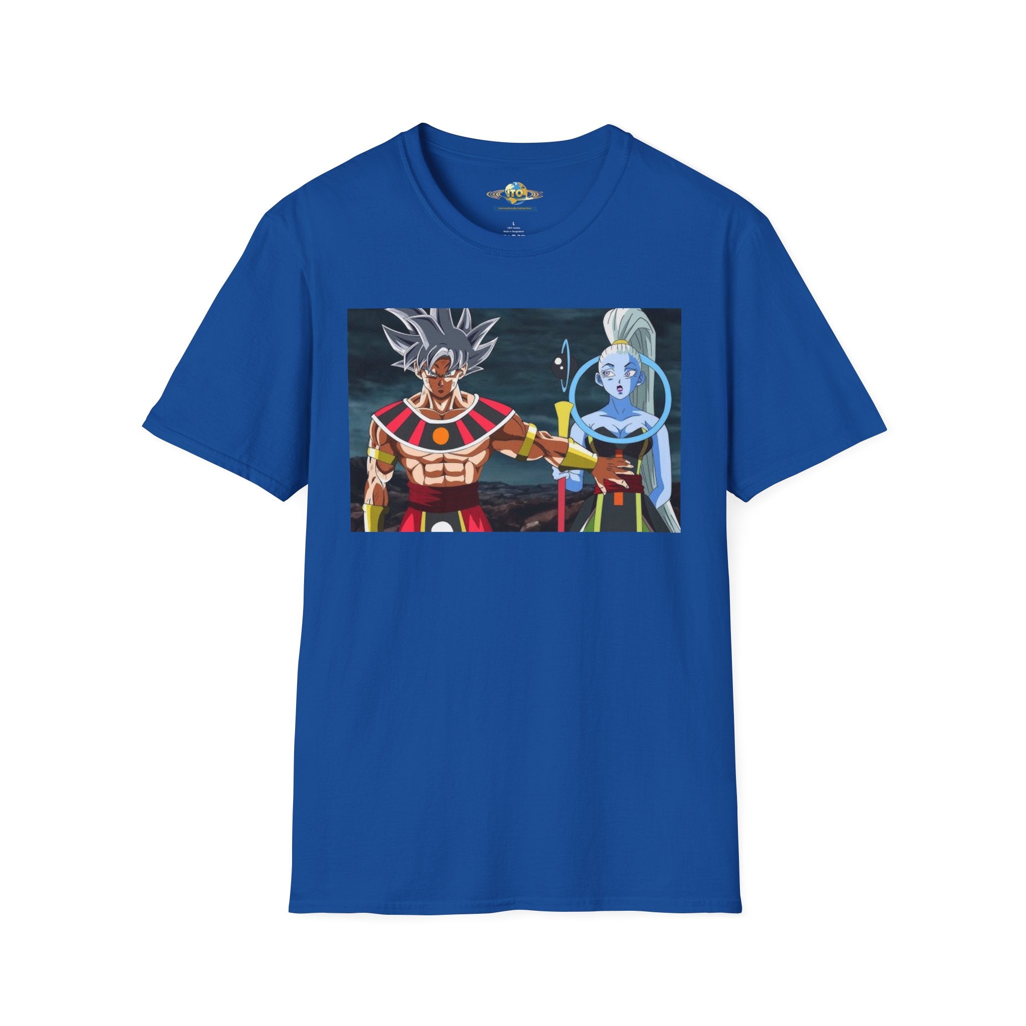 Anime God Duo T-Shirt — Fiery Saiyan & Divine Companion Graphic Tee