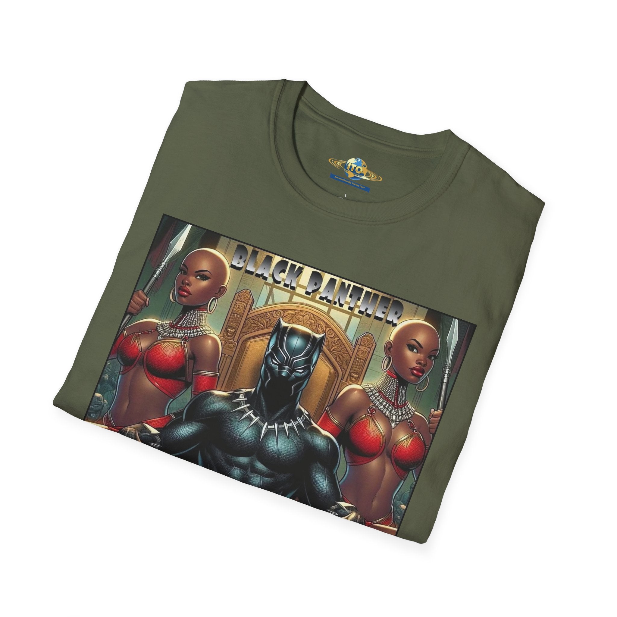 Black Panther Throne Graphic T-Shirt — Afro-Futurist King Art Tee
