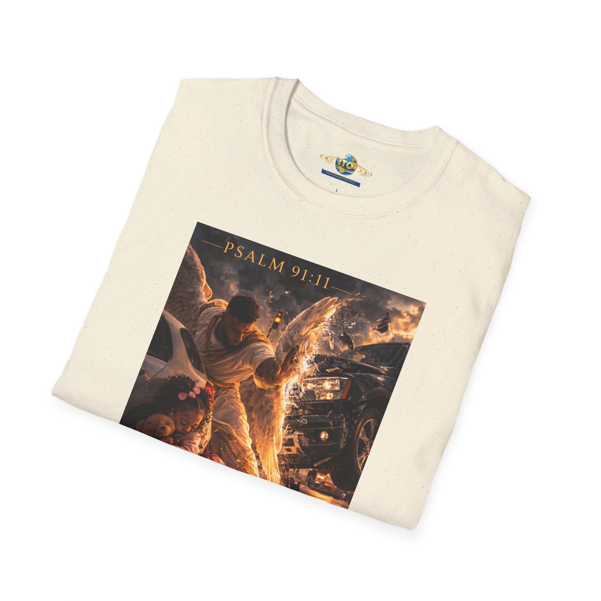 Psalm 91 Angel Protection T-Shirt — Faith-Based Christian Tee with Guardian Angel Artwork