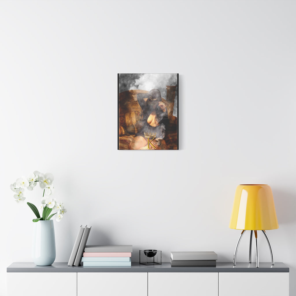 Smoky Boudoir Canvas Print — 'K' Crown Matte Stretched Wall Art