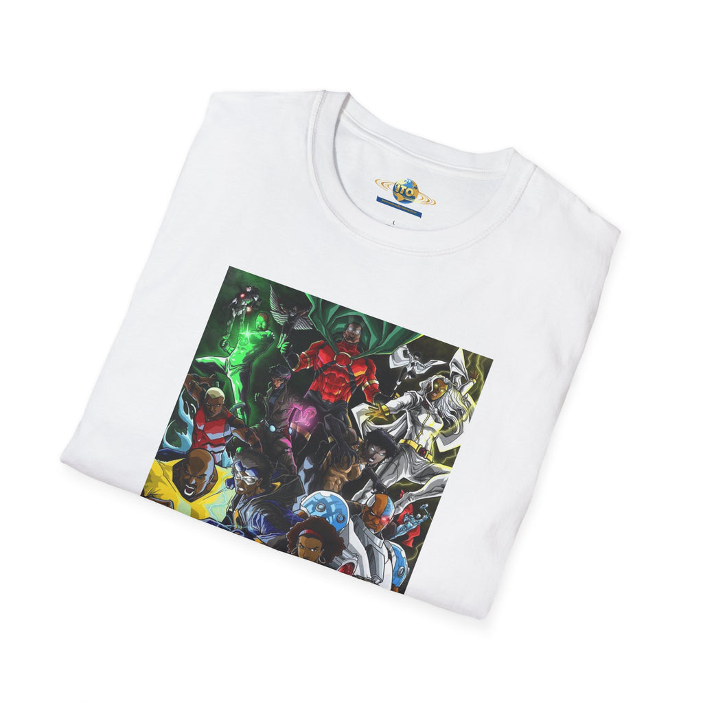 Anime Mecha Heroes T‑Shirt — Retro Sci‑Fi Robot Battle Graphic Tee