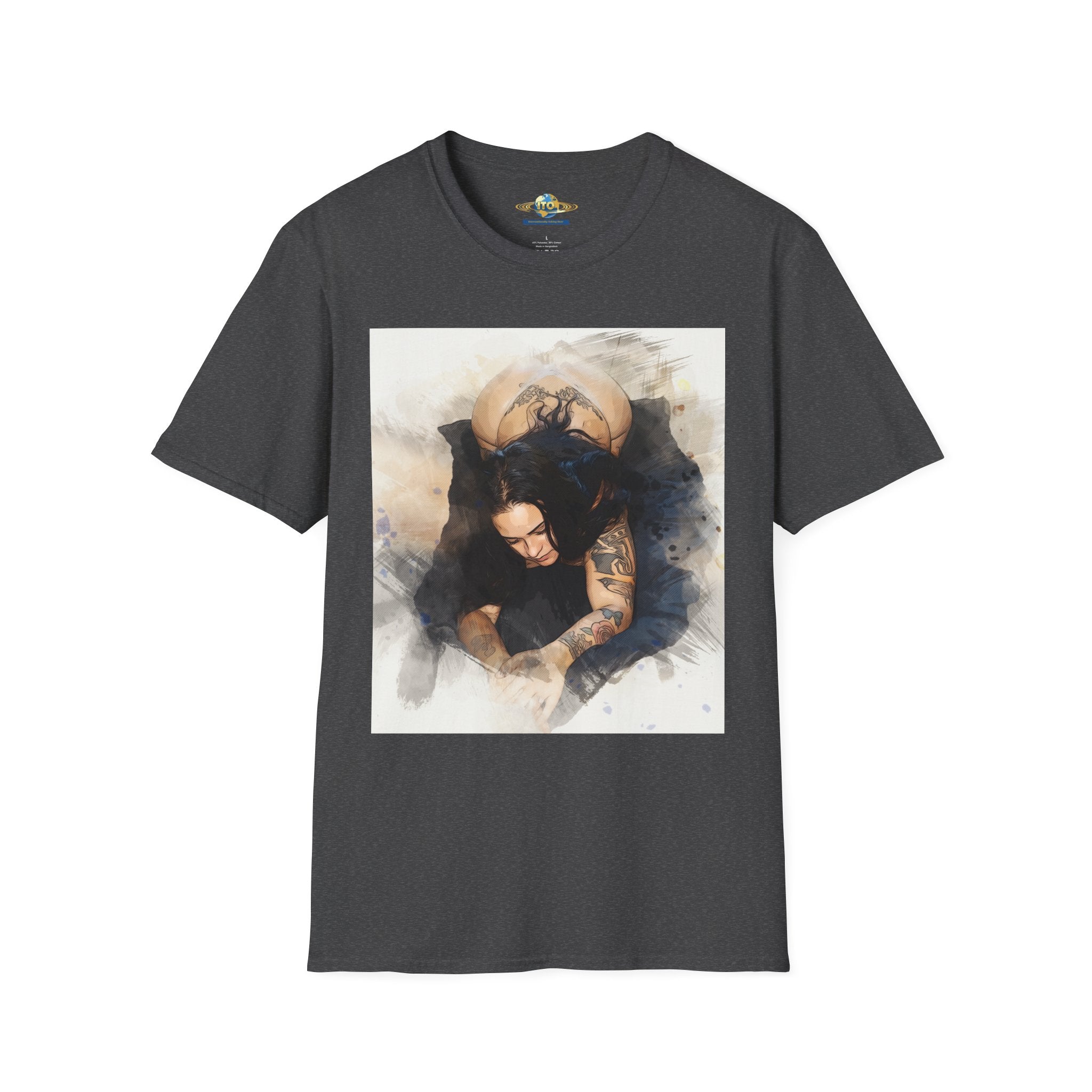 Edgy Tattooed Woman Art T-Shirt