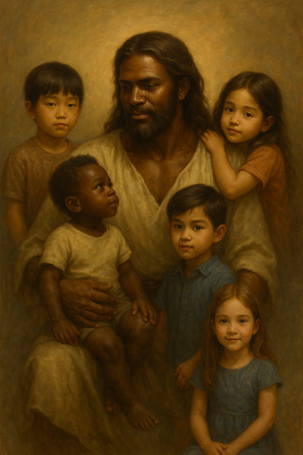 Jesus with Children T-Shirt — Inspirational Christian Faith Tee