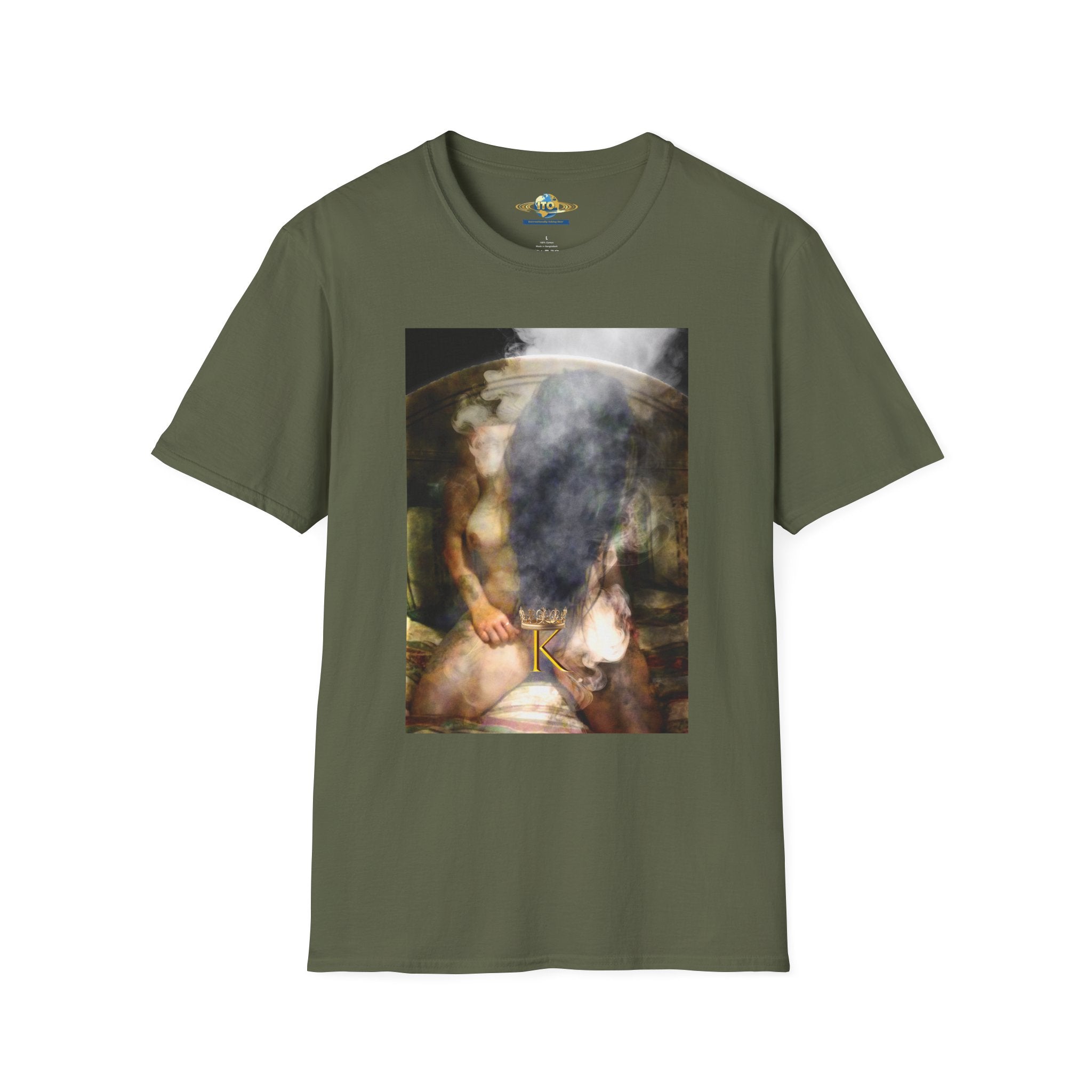 Surreal Vintage Portrait T-Shirt — Smoky Renaissance Art Graphic Tee