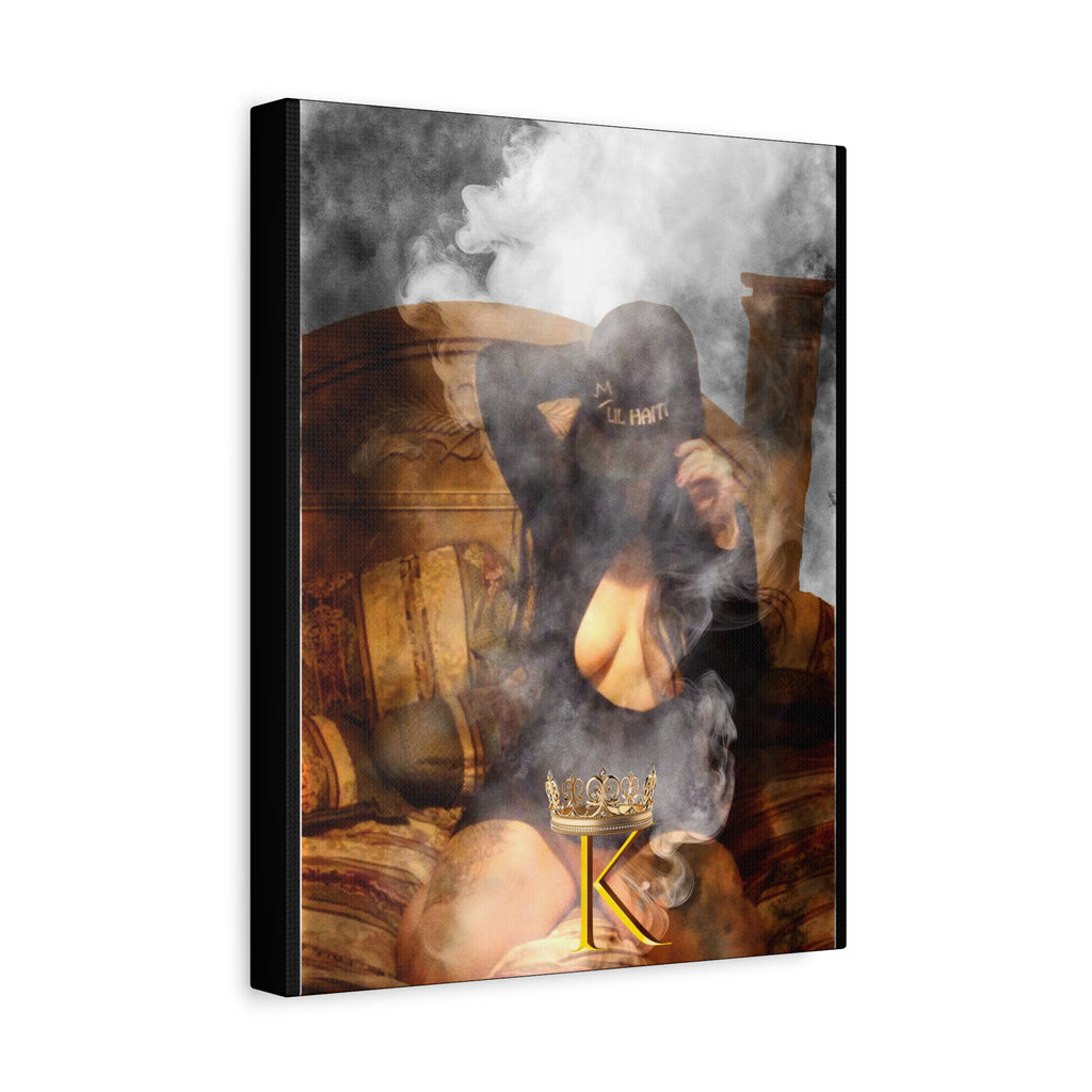 Smoky Boudoir Canvas Print — 'K' Crown Matte Stretched Wall Art