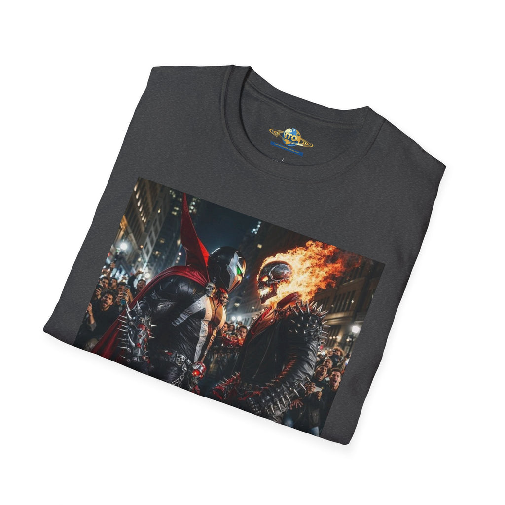 Ghost Rider vs. Mephisto Graphic T-Shirt — Fiery Superhero Battle Tee