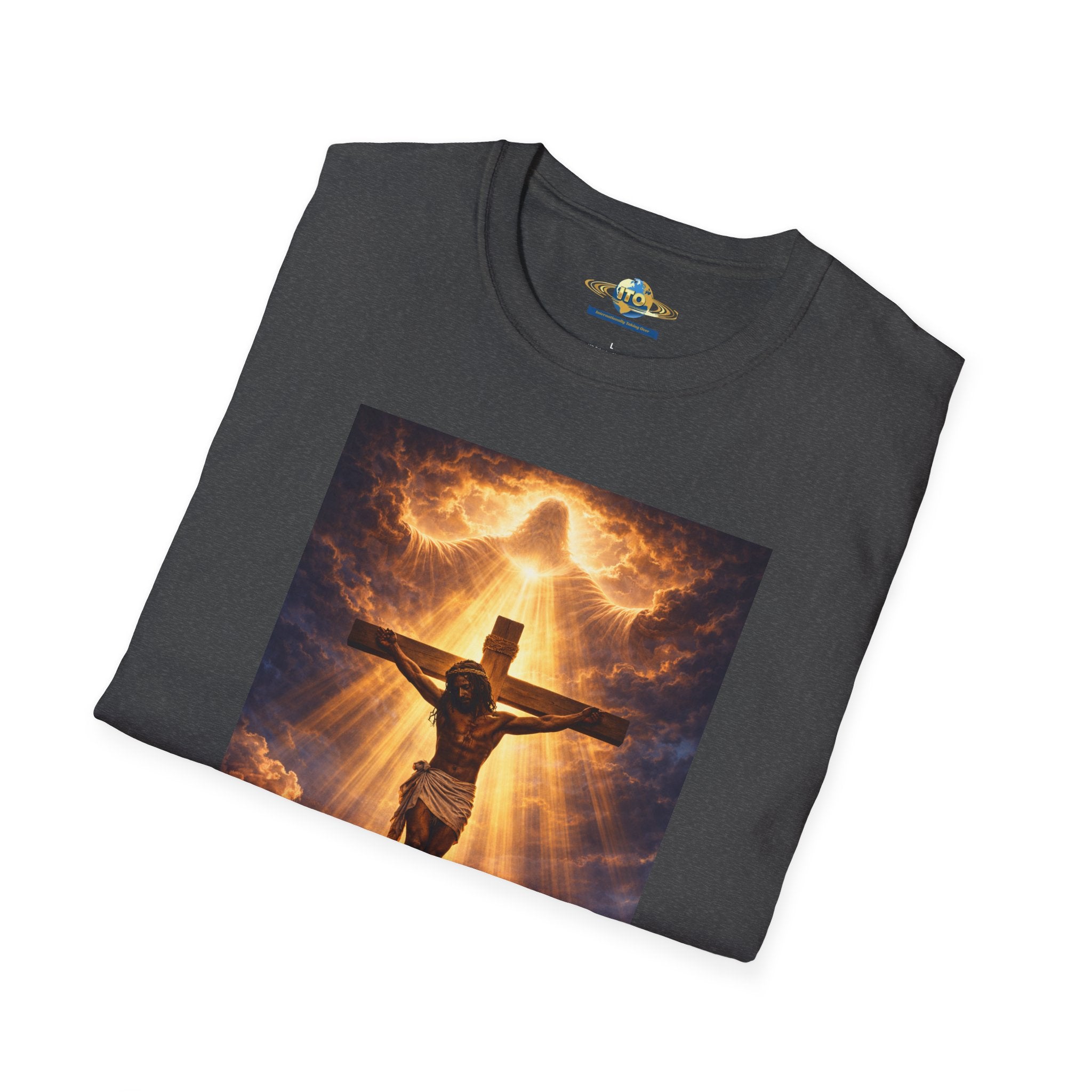 Crucifixion Jesus T-Shirt — 'He Is Risen' Inspirational Christian Tee
