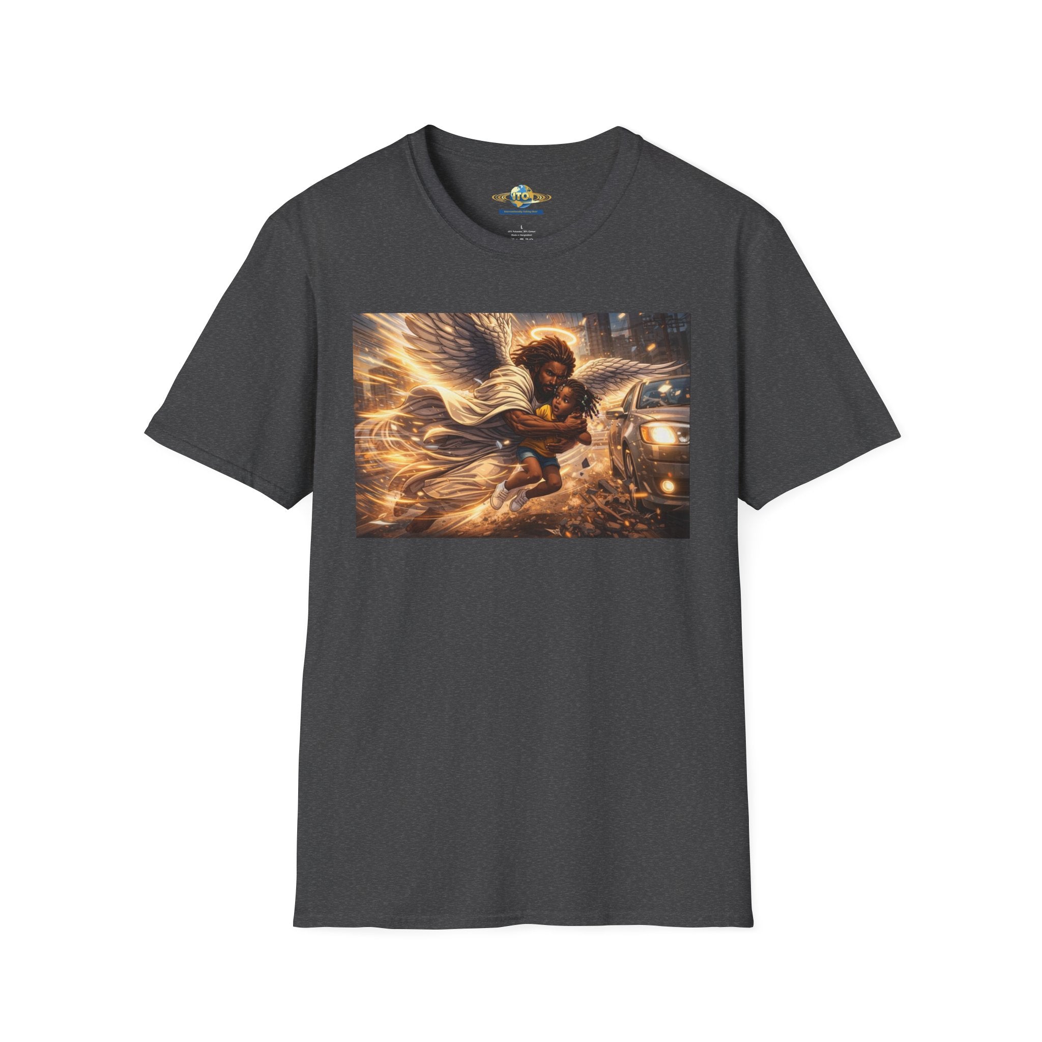 Angel Protector T-Shirt — Guardian Angel Urban Night Scene