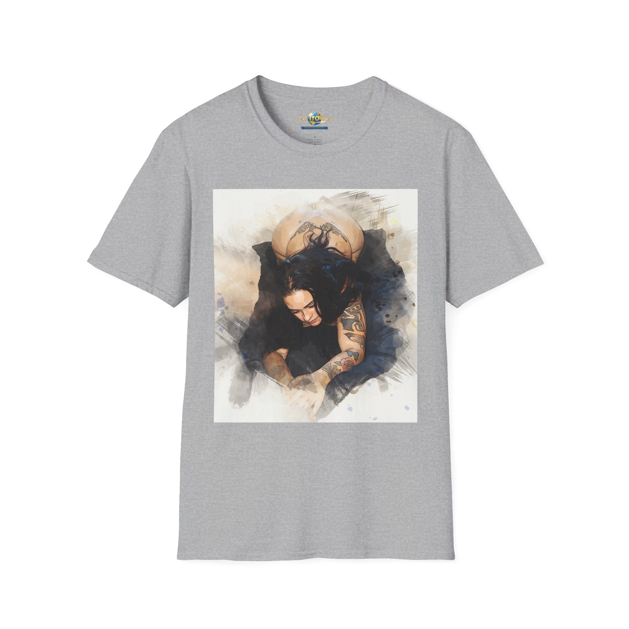 Edgy Tattooed Woman Art T-Shirt