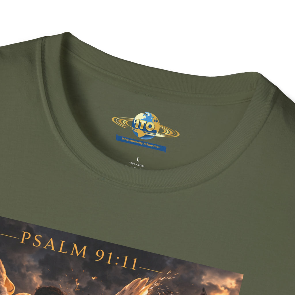 Psalm 91 Angel Protection T-Shirt — Faith-Based Christian Tee with Guardian Angel Artwork