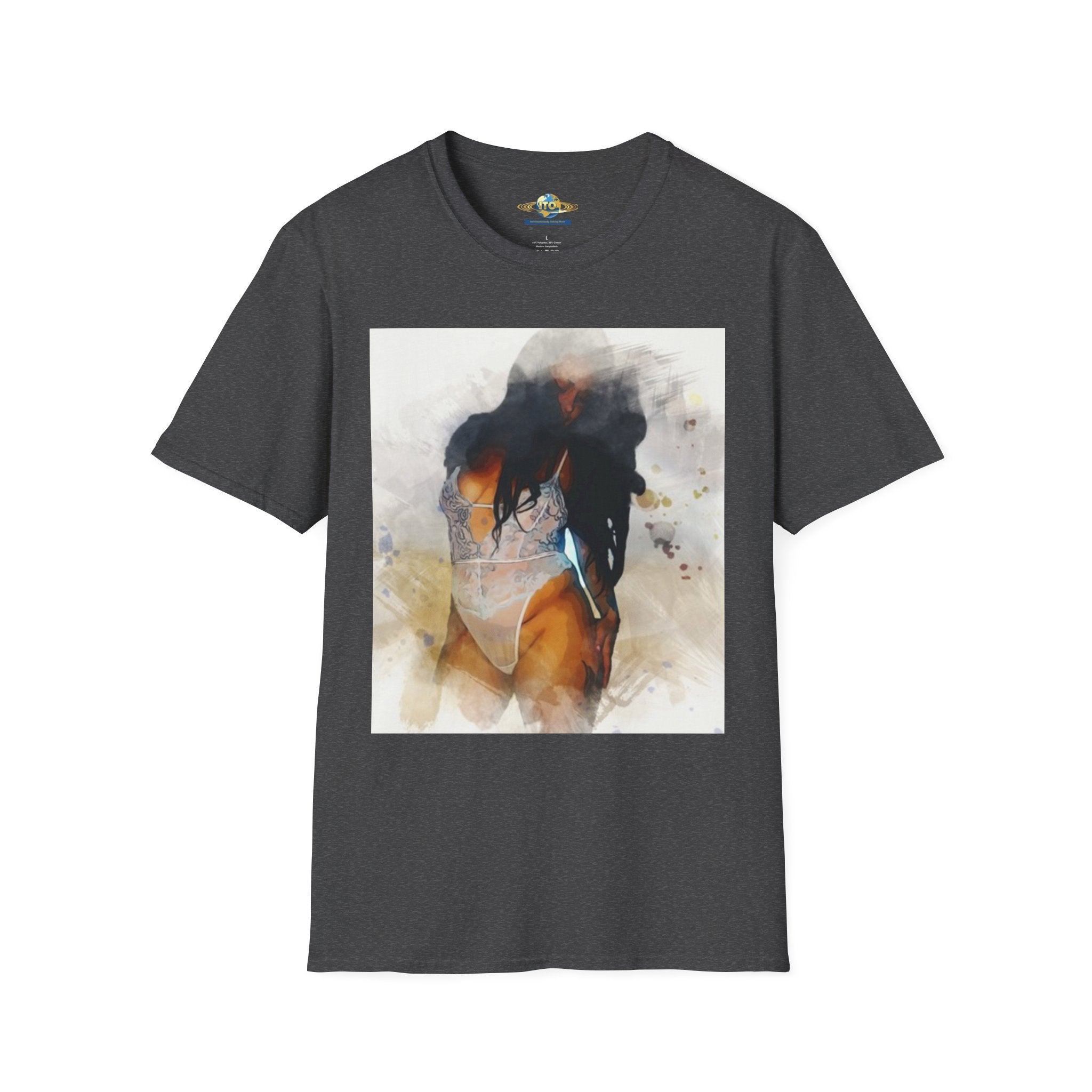 Graphic T-Shirt — Artistic Watercolor Woman Swimwear Print