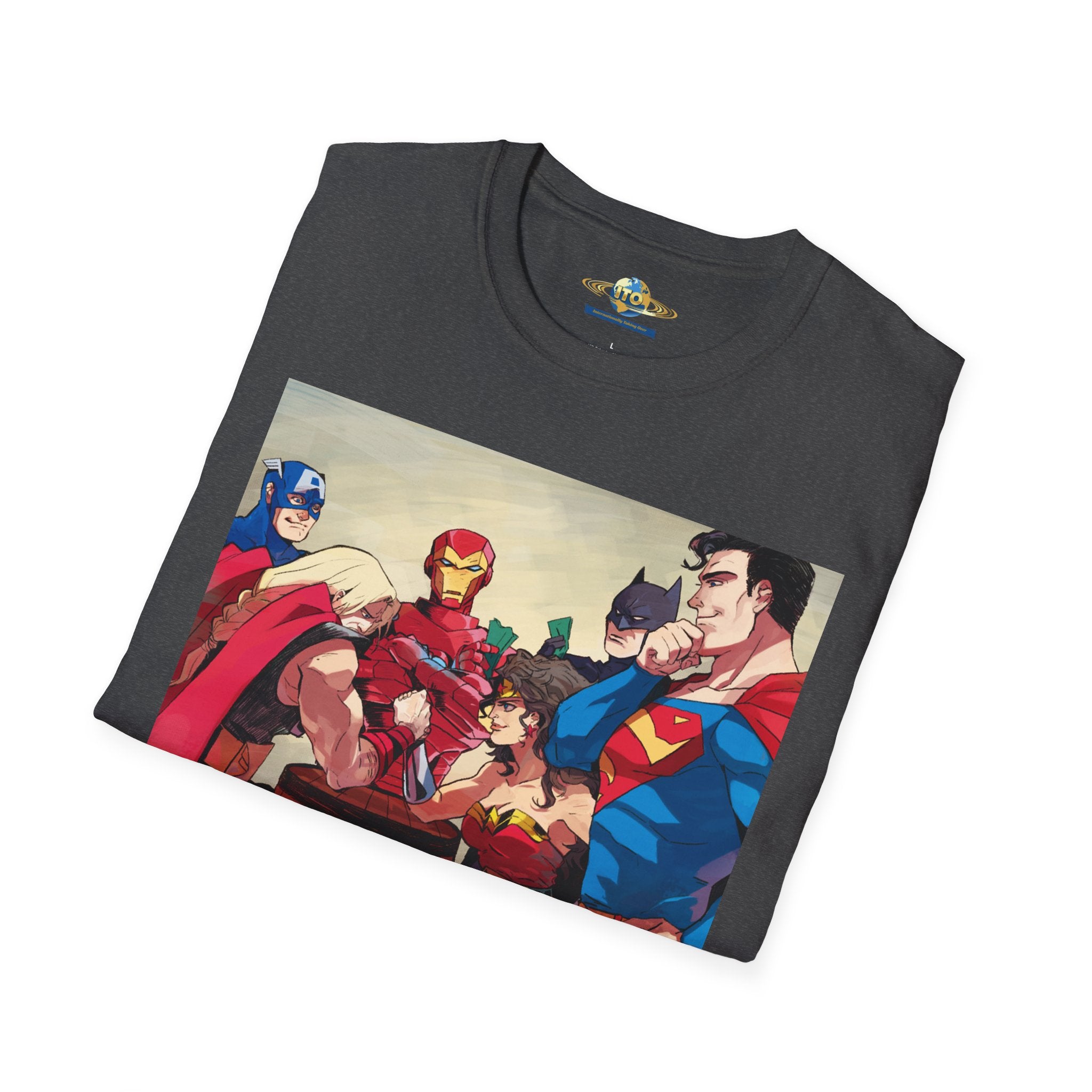 God vs God Arm wrestle  Unisex Softstyle T-Shirt