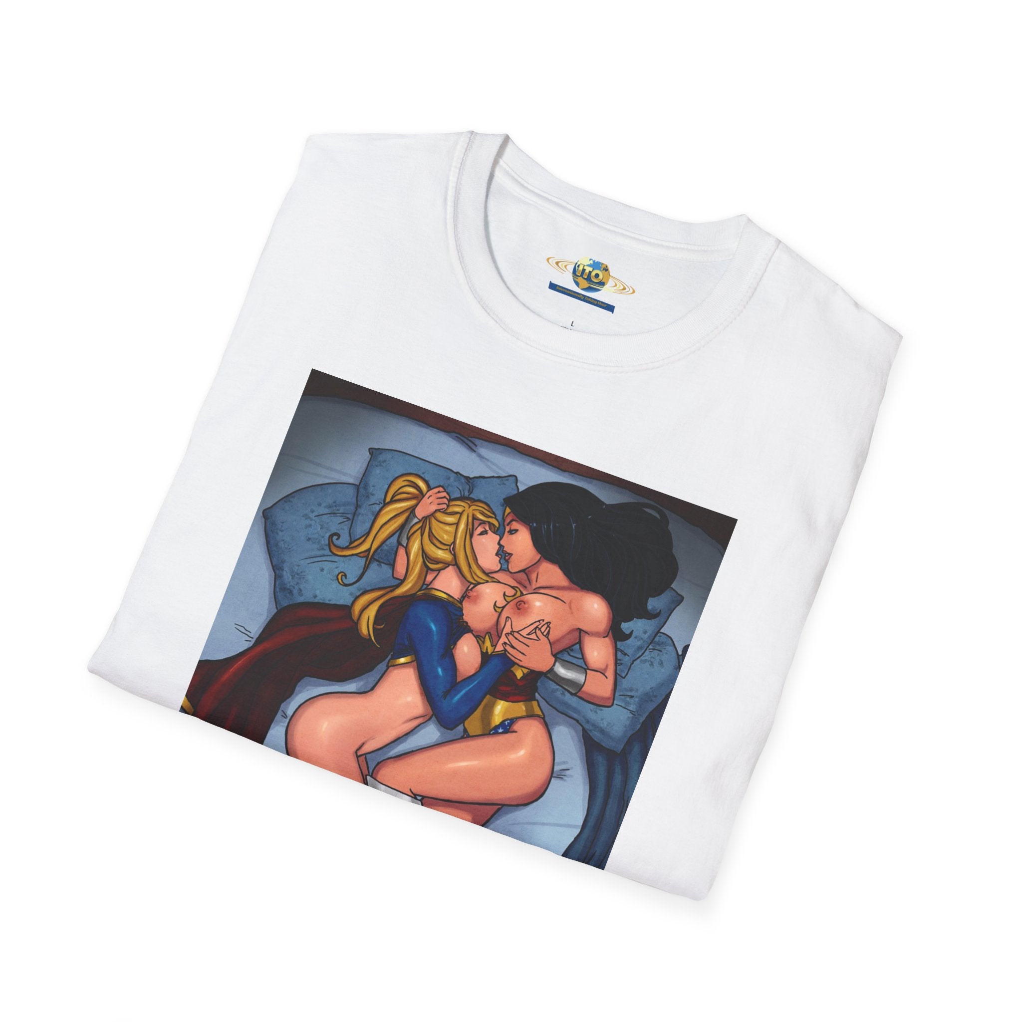 Pinup Superhero Couple T-Shirt — Sexy Comic Art Tee