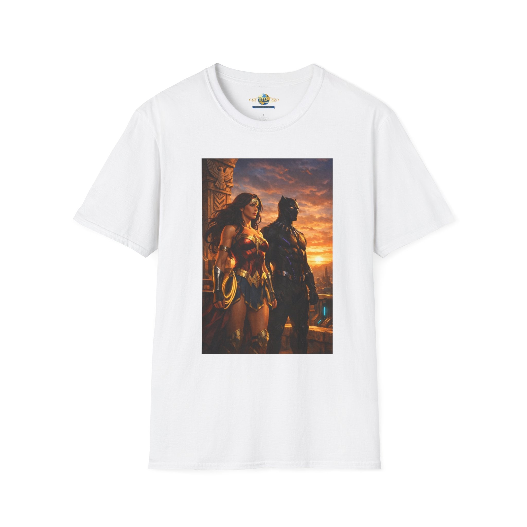 Graphic T-Shirt — Epic Sunset Heroine Scene Print