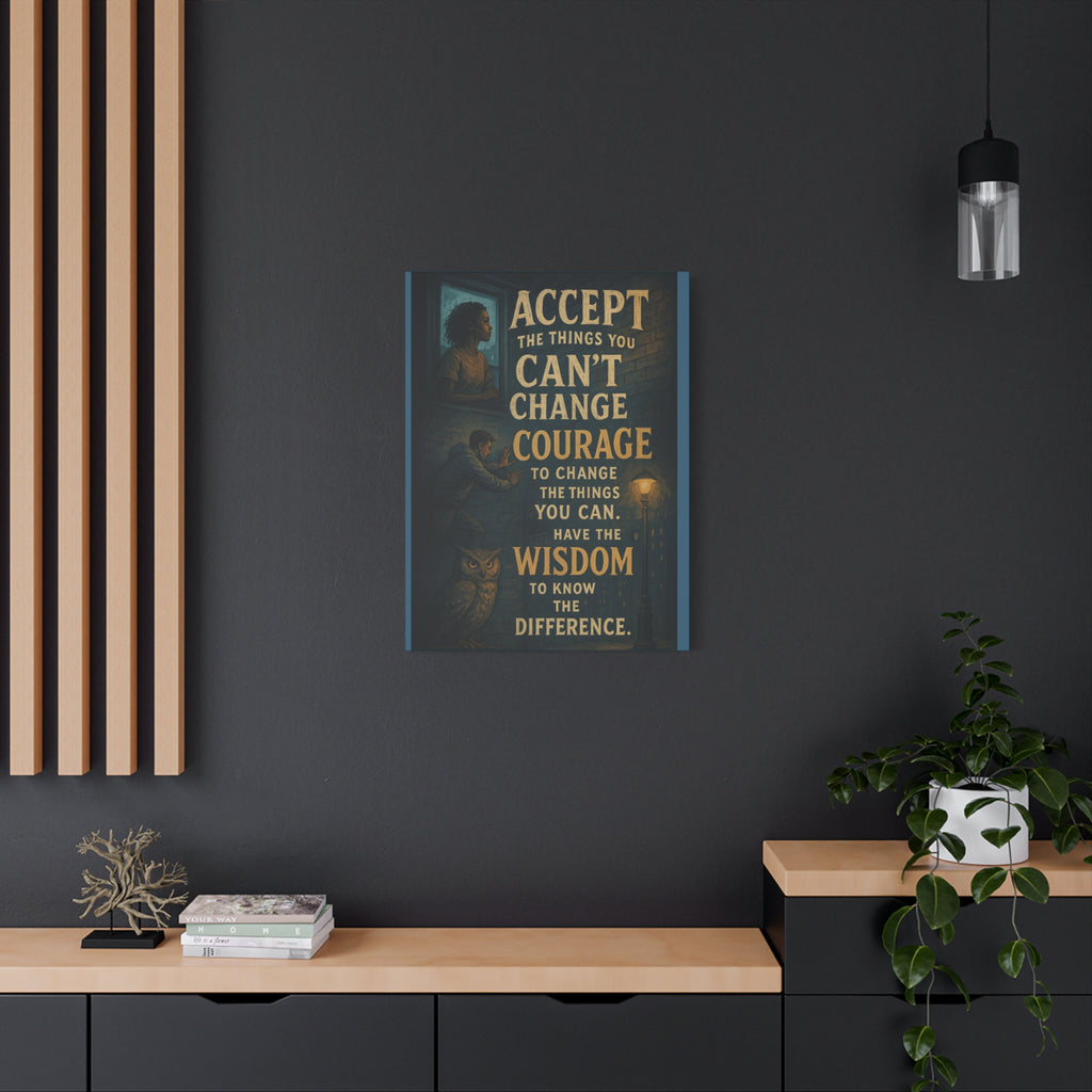 Serenity Prayer Canvas Wall Art — "Accept the Things You Can't Change" Inspirational Matte Stretched Canvas