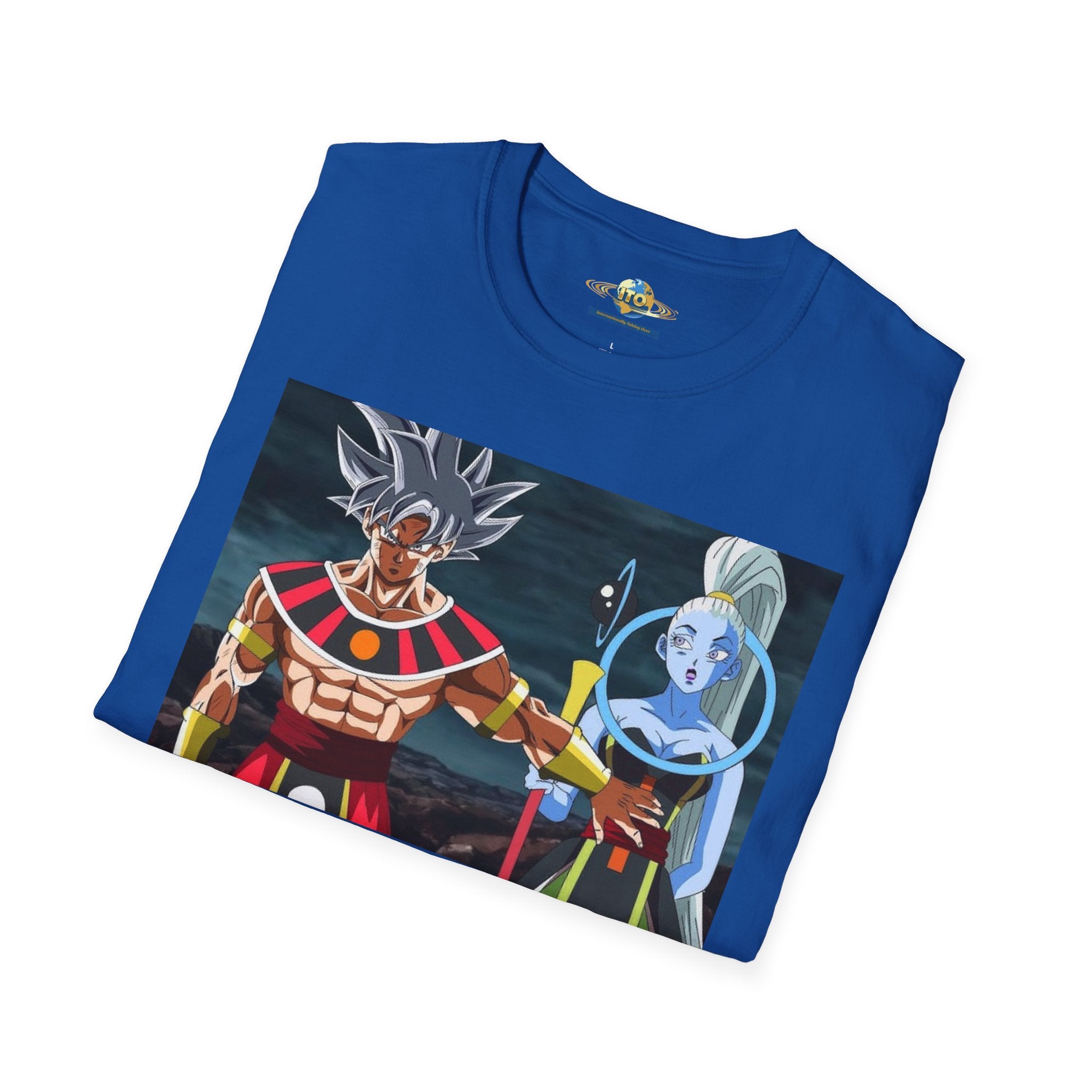 Anime God Duo T-Shirt — Fiery Saiyan & Divine Companion Graphic Tee