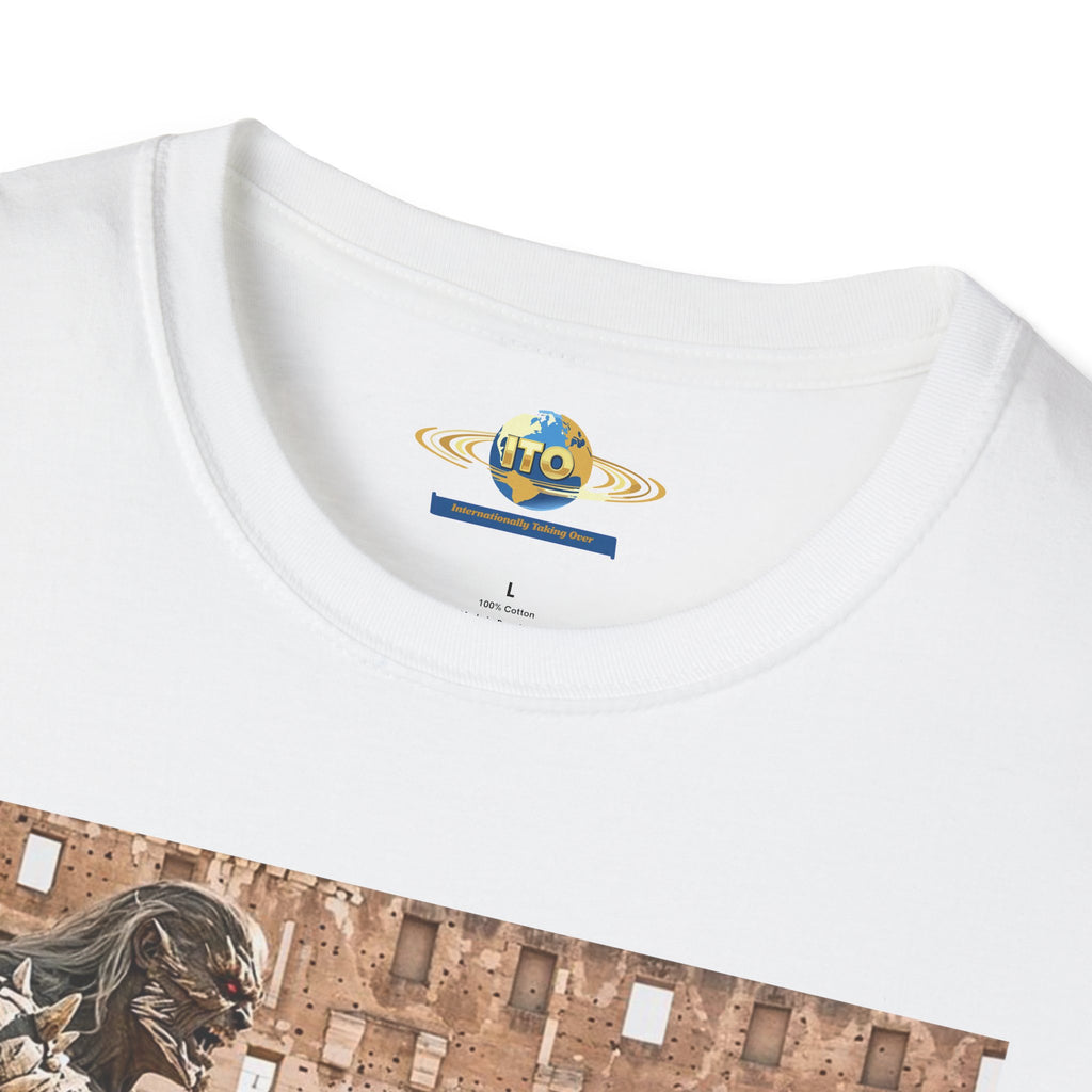 Fantasy Heroes Faceoff T-Shirt — Epic Gladiator Arena Scene