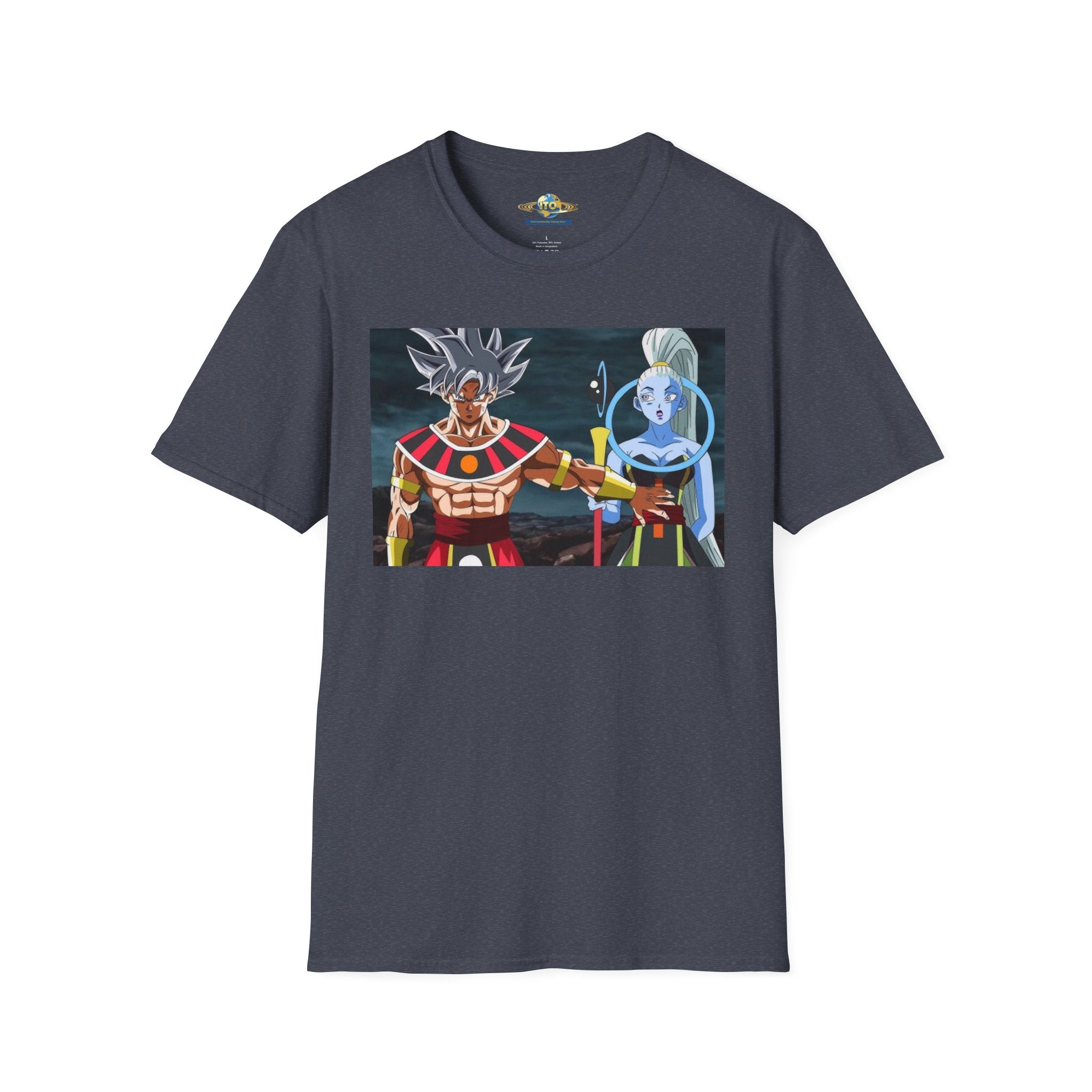 Anime God Duo T-Shirt — Fiery Saiyan & Divine Companion Graphic Tee
