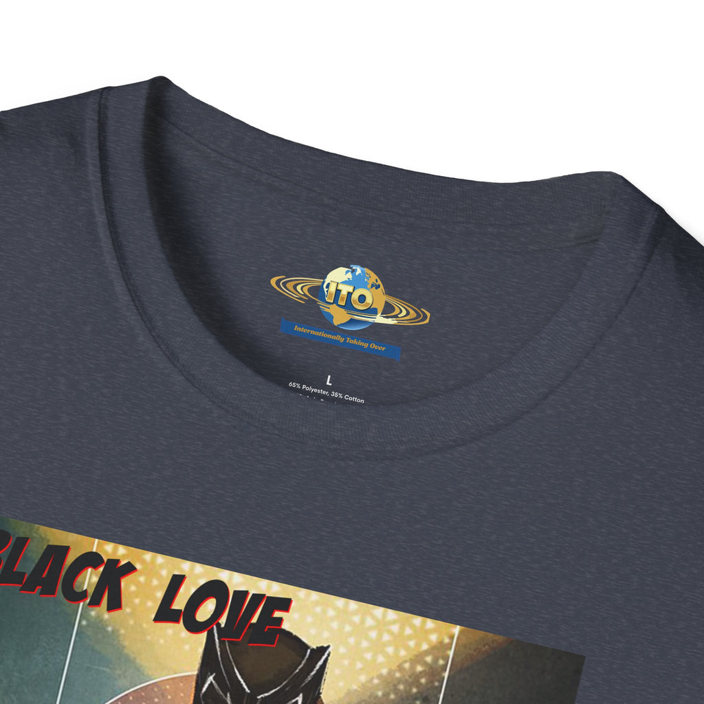 Black Love Poster T-Shirt — Afrocentric Black Panther & Queen Graphic Tee