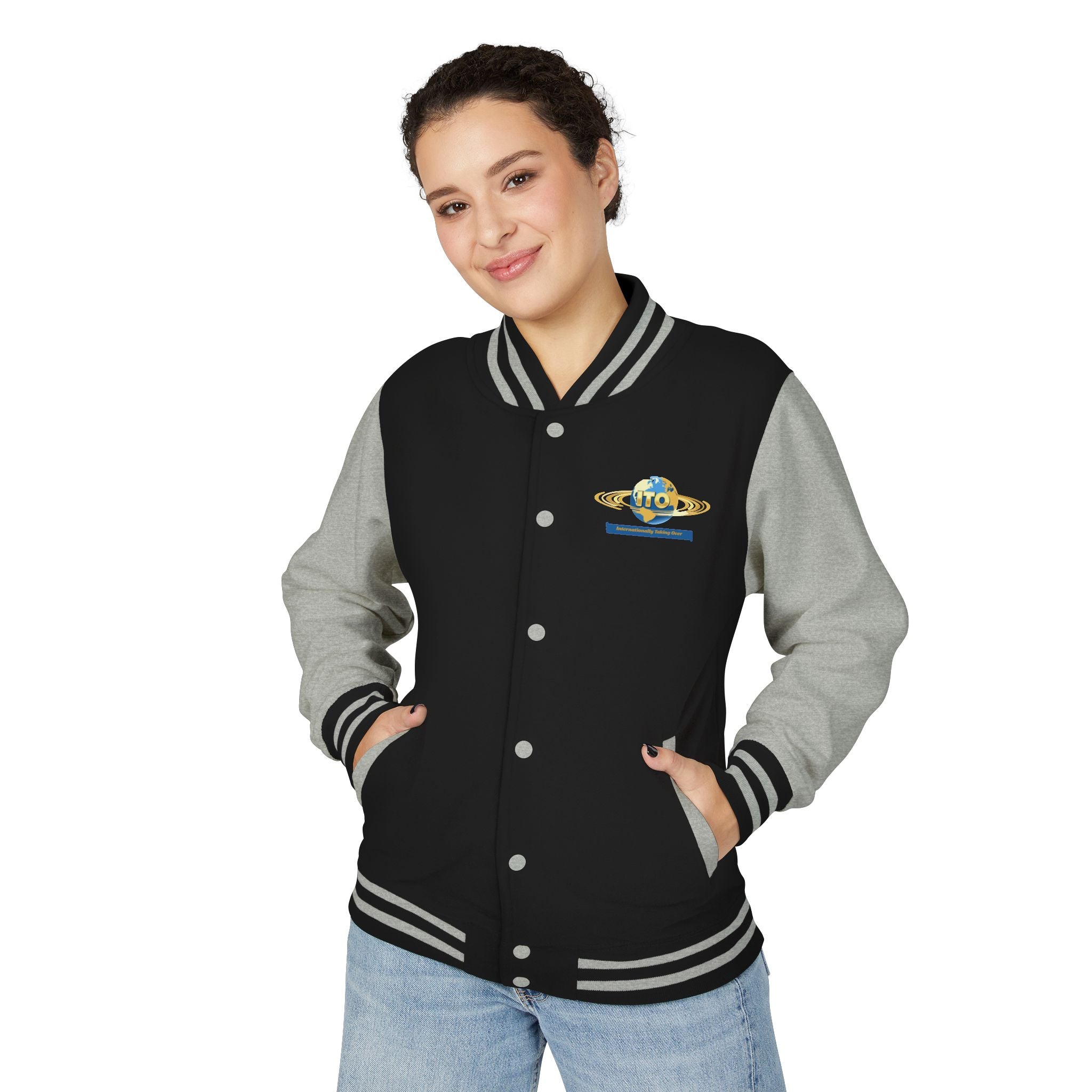 Letterman Jacket — UTO Interplanetary Travel Club Logo Varsity Jacket