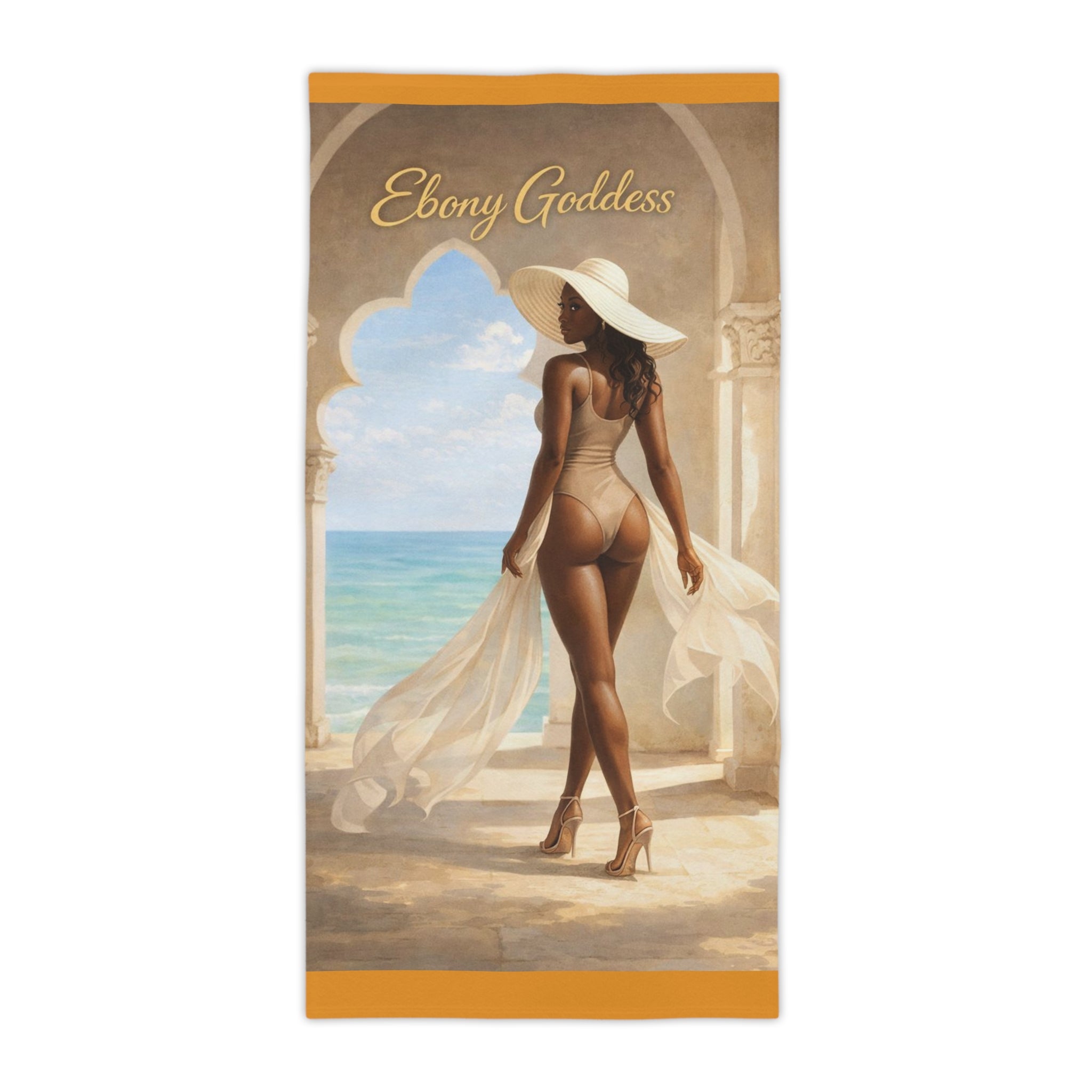 Ebony Goddess Beach Towel — Luxe Summer Swim Cover-Up Towel
