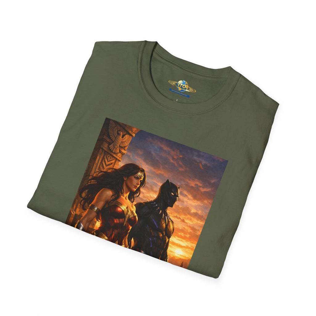 Graphic T-Shirt — Epic Sunset Heroine Scene Print