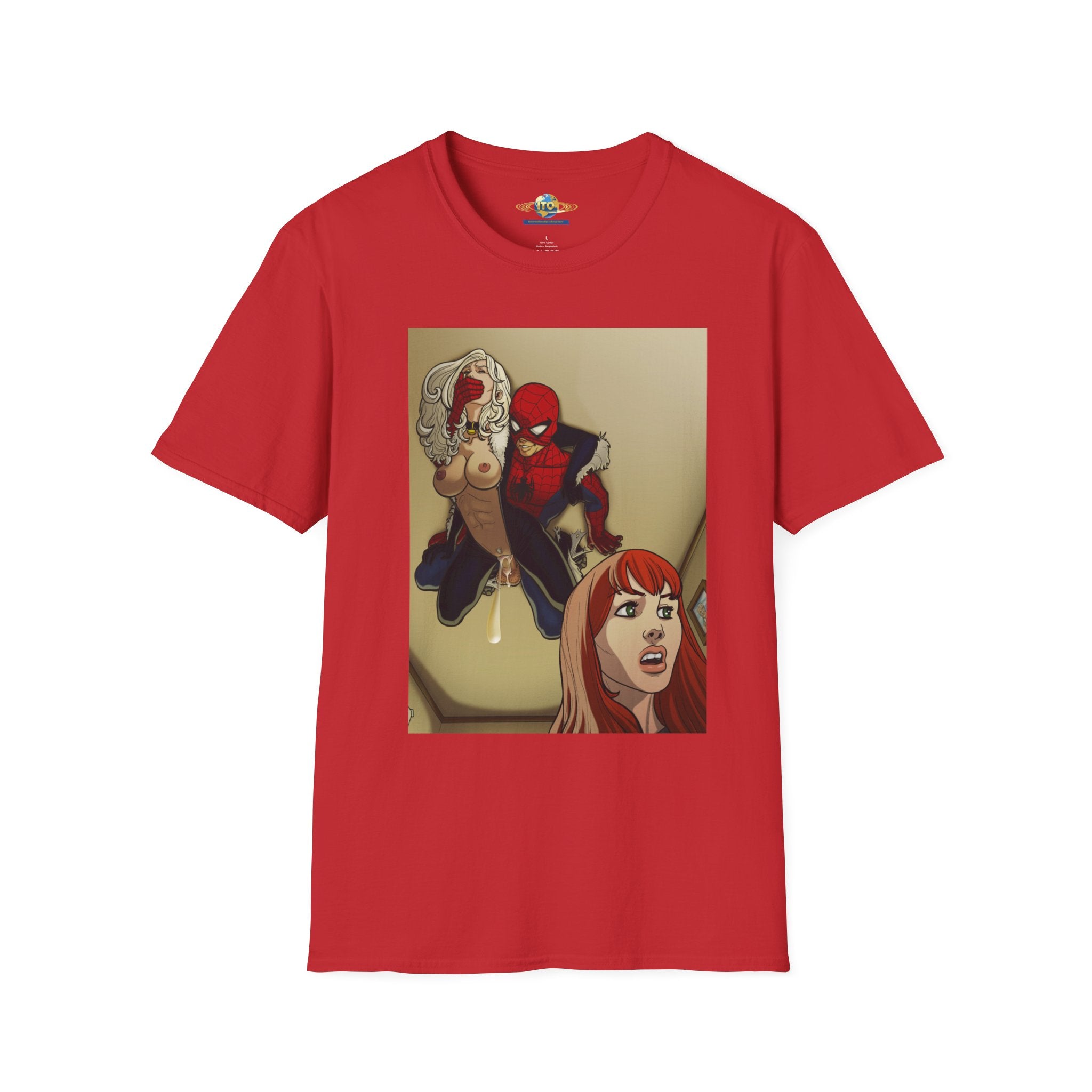 Spider Hero Comic Art T-Shirt — Web-Slinging Scene Graphic Tee