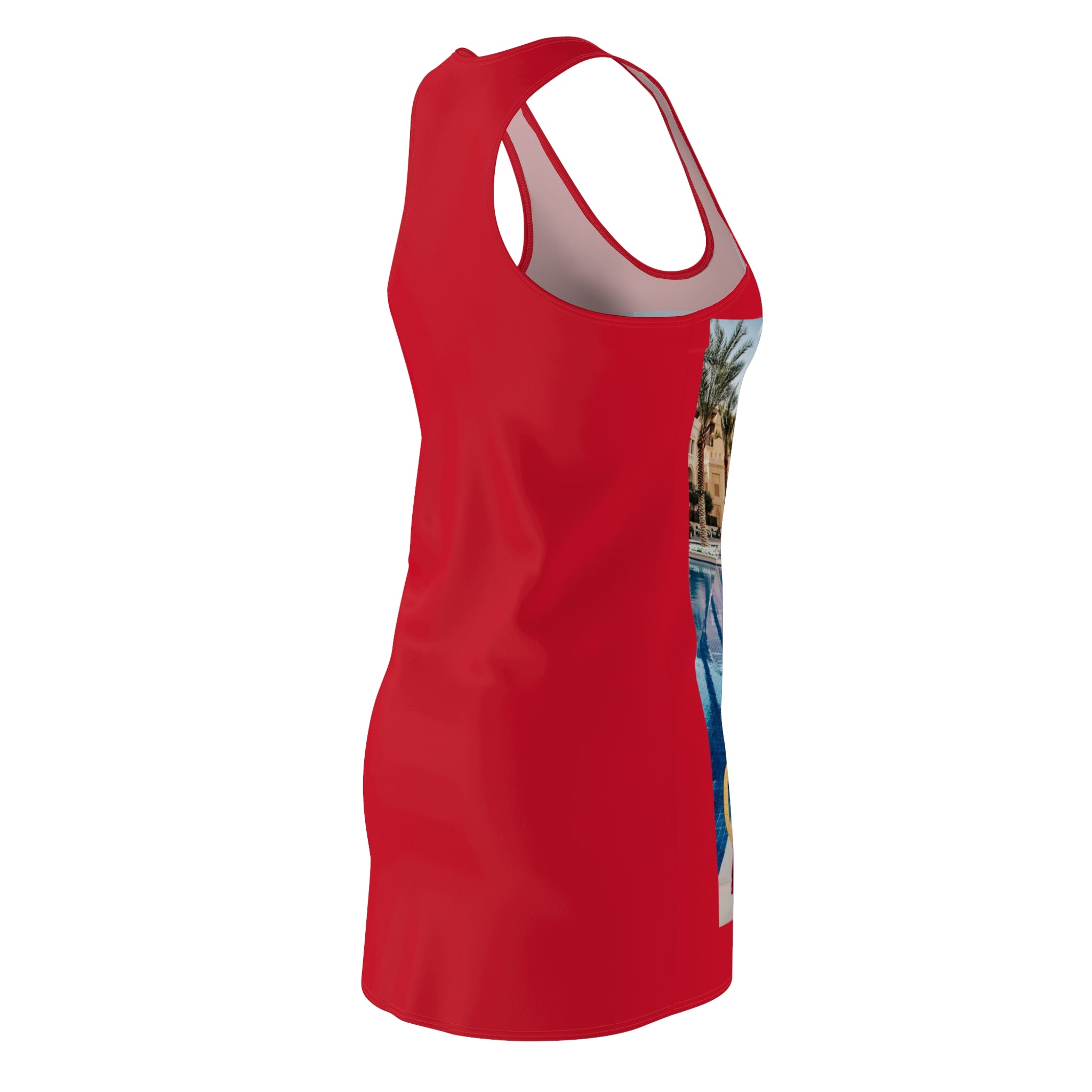 International Goddess Racerback Dress - Bold Red All-Over Print
