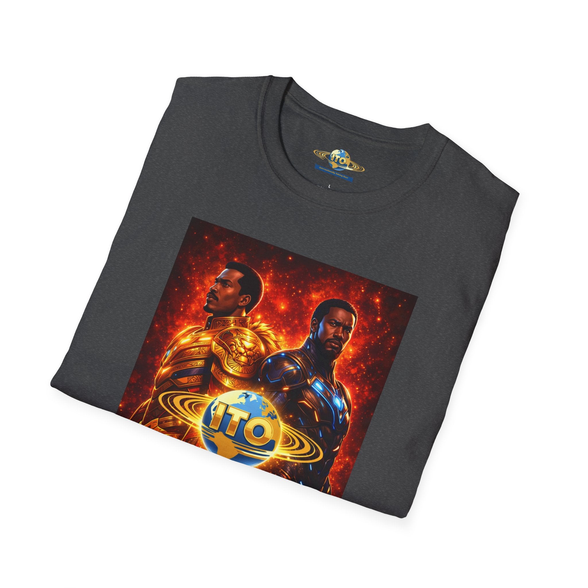 Champion vs Challenger Sci‑Fi Graphic T‑Shirt — Retro Space Emblem Poster